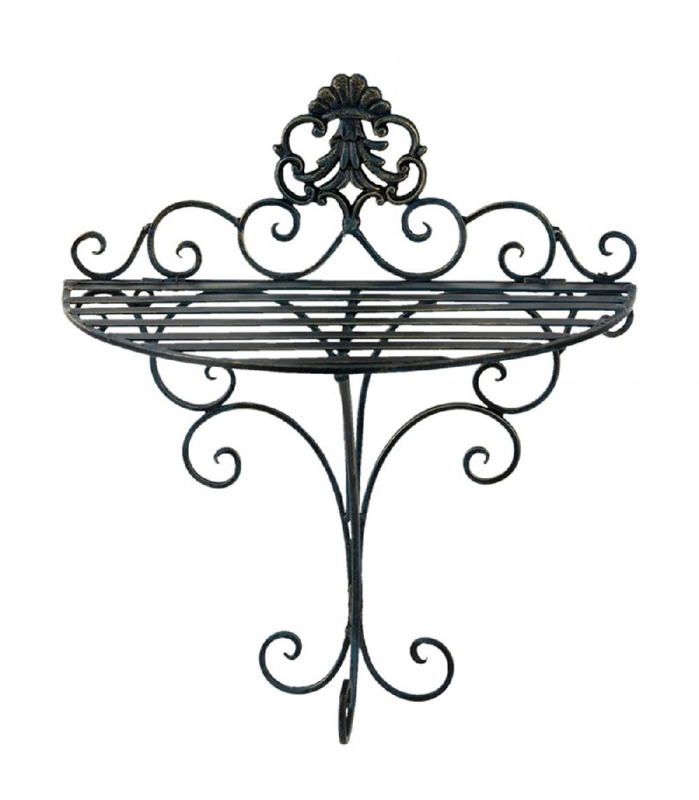 Wadiga Étagère Murale Métal Noir Classique 33x20x39cm