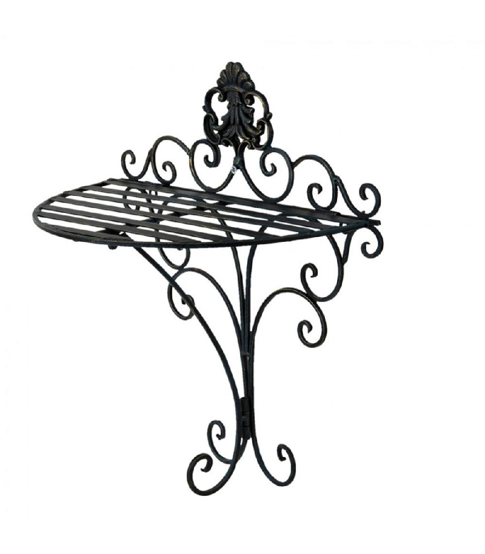 Wadiga Étagère Murale Métal Noir Classique 33x20x39cm