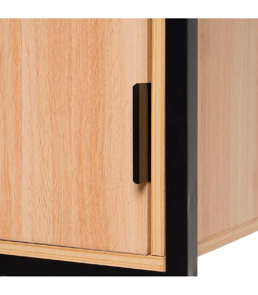 Wadiga Étagère Penderie Effet Bois Et Métal Noir Placard 60x48x190cm