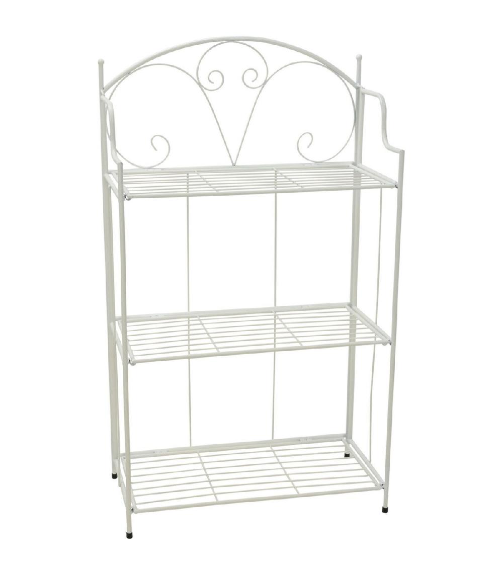 wadiga Étagère pour plantes en métal blanc pliable 58x30x100cm