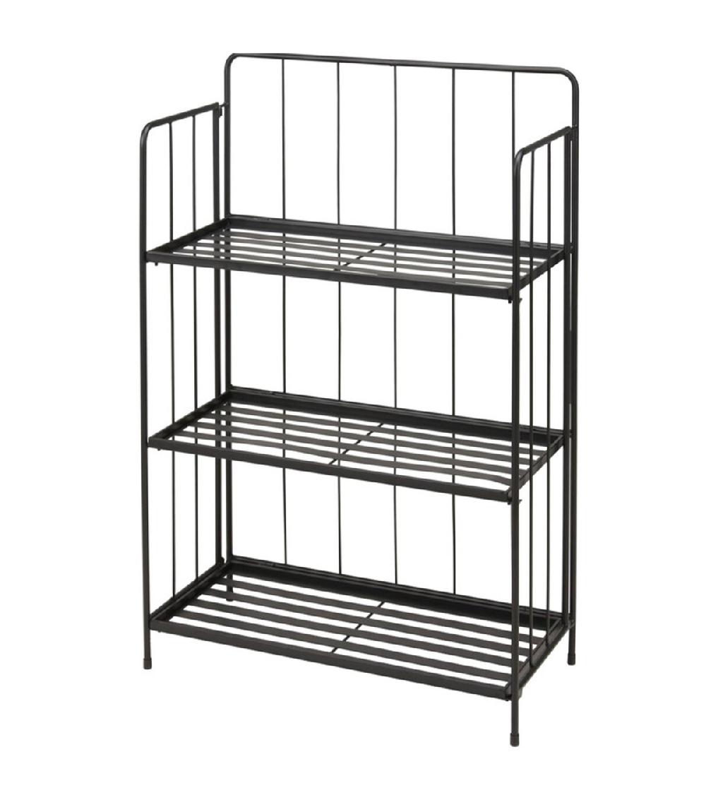 wadiga Étagère pour plantes en métal noir 58x27x90cm