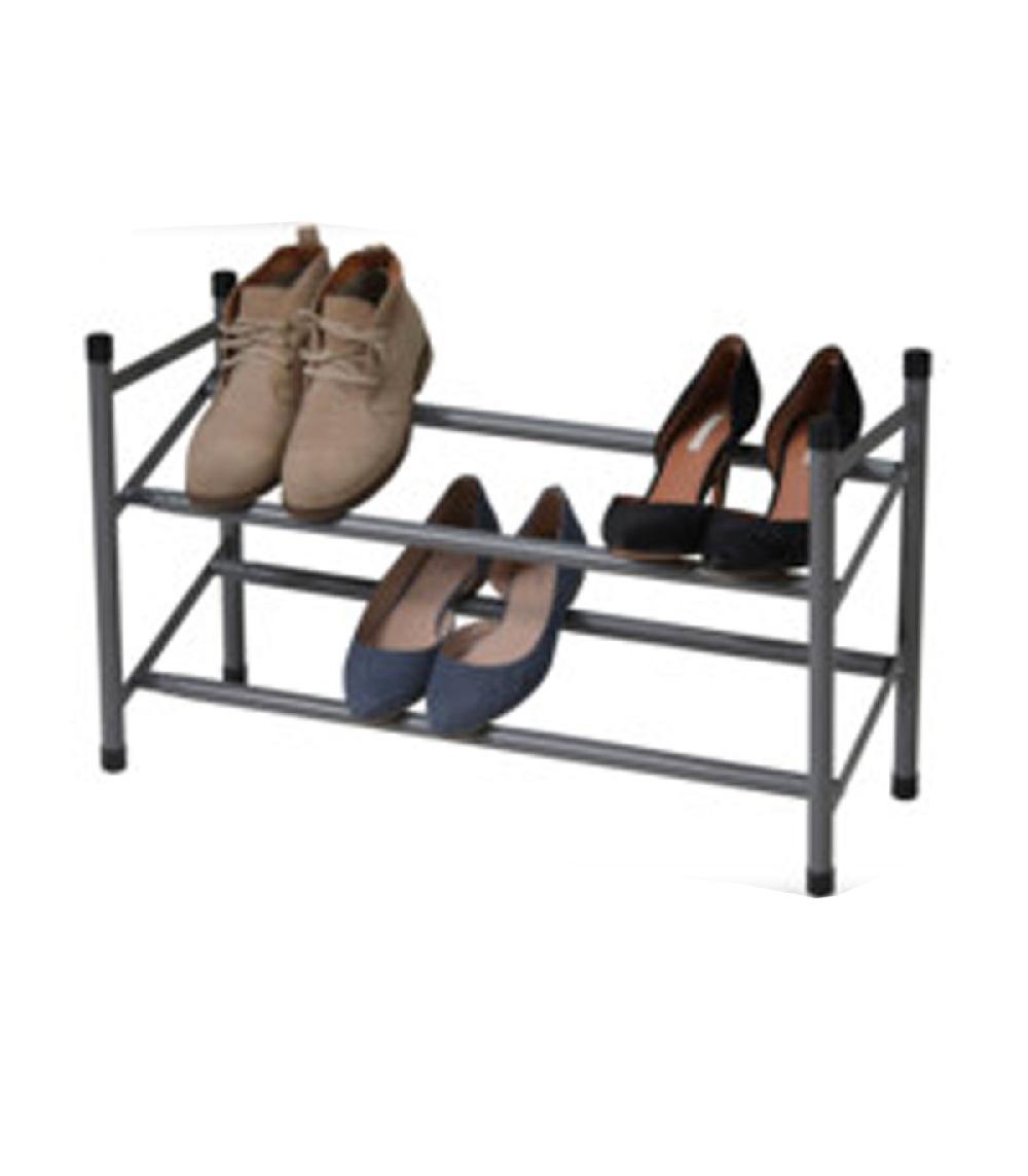 Wadiga Étagère Rangement Chaussures Extensible Métal Gris