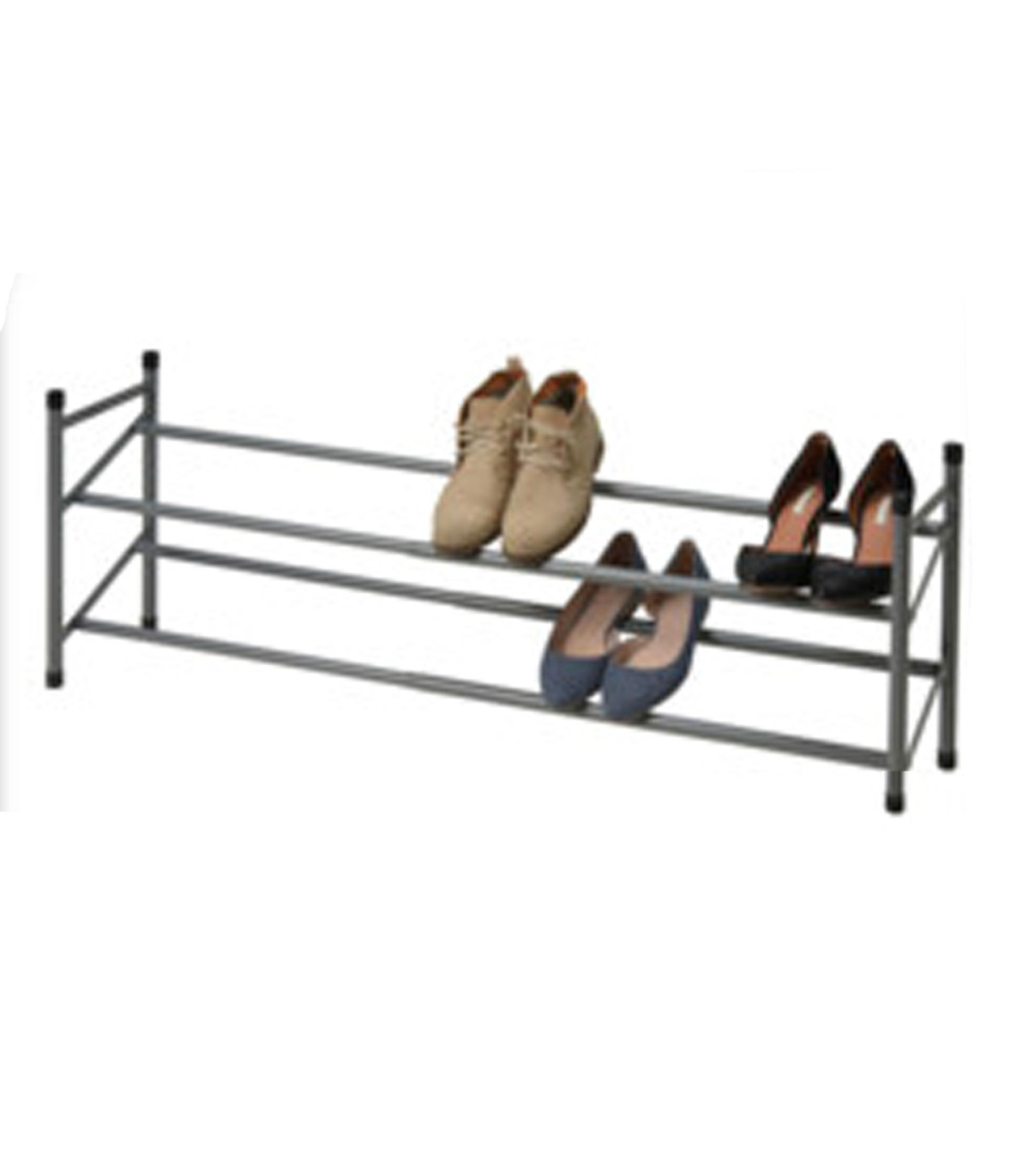 Wadiga Étagère Rangement Chaussures Extensible Métal Gris