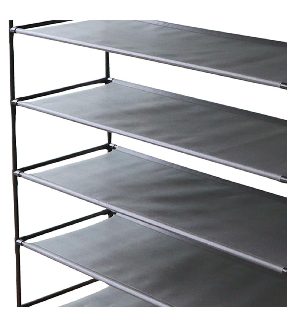 Wadiga Étagère Rangement Chaussures Noire 10 Étages 93x30x156cm