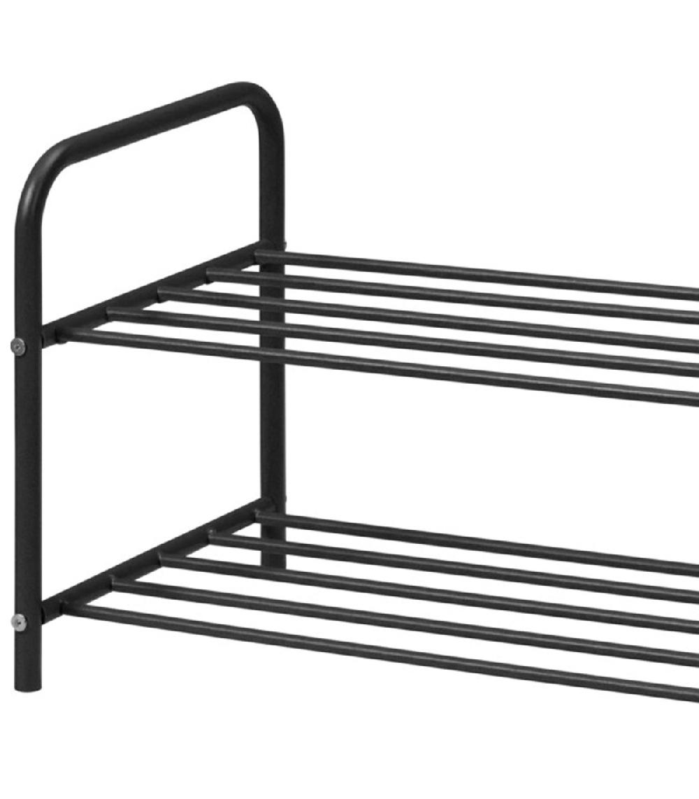 Wadiga Étagère Rangement Chaussures Noire - 91x35x38.5cm
