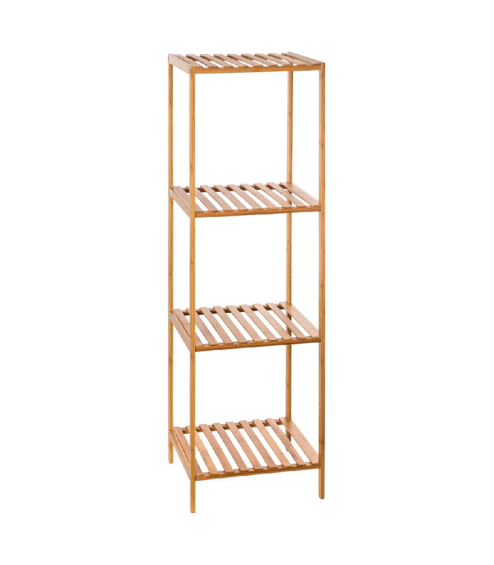 Wadiga Étagère Salle De Bain 5 Plateaux En Bambou - 35x32x111.5cm