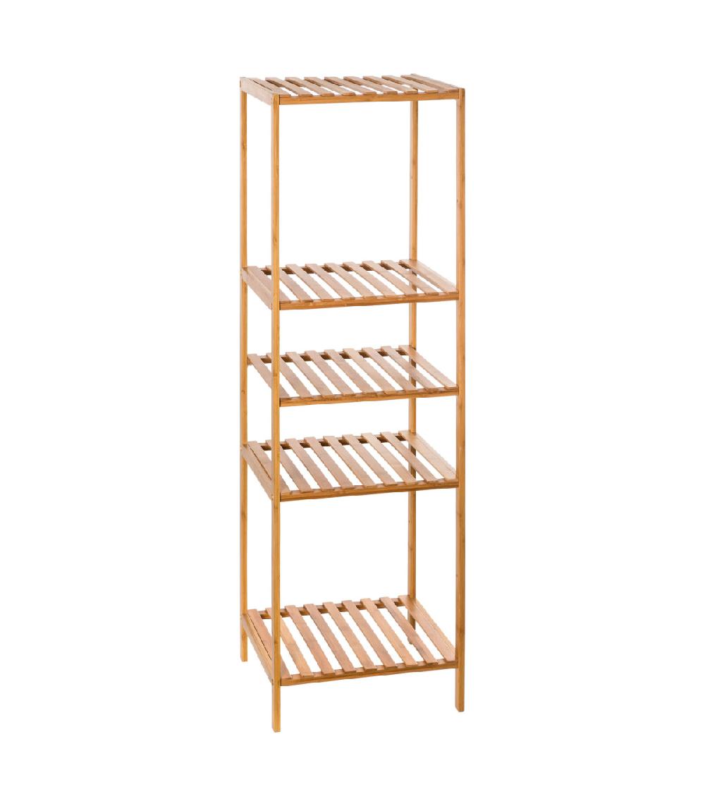 Wadiga Étagère Salle De Bain 5 Plateaux En Bambou - 35x32x111.5cm