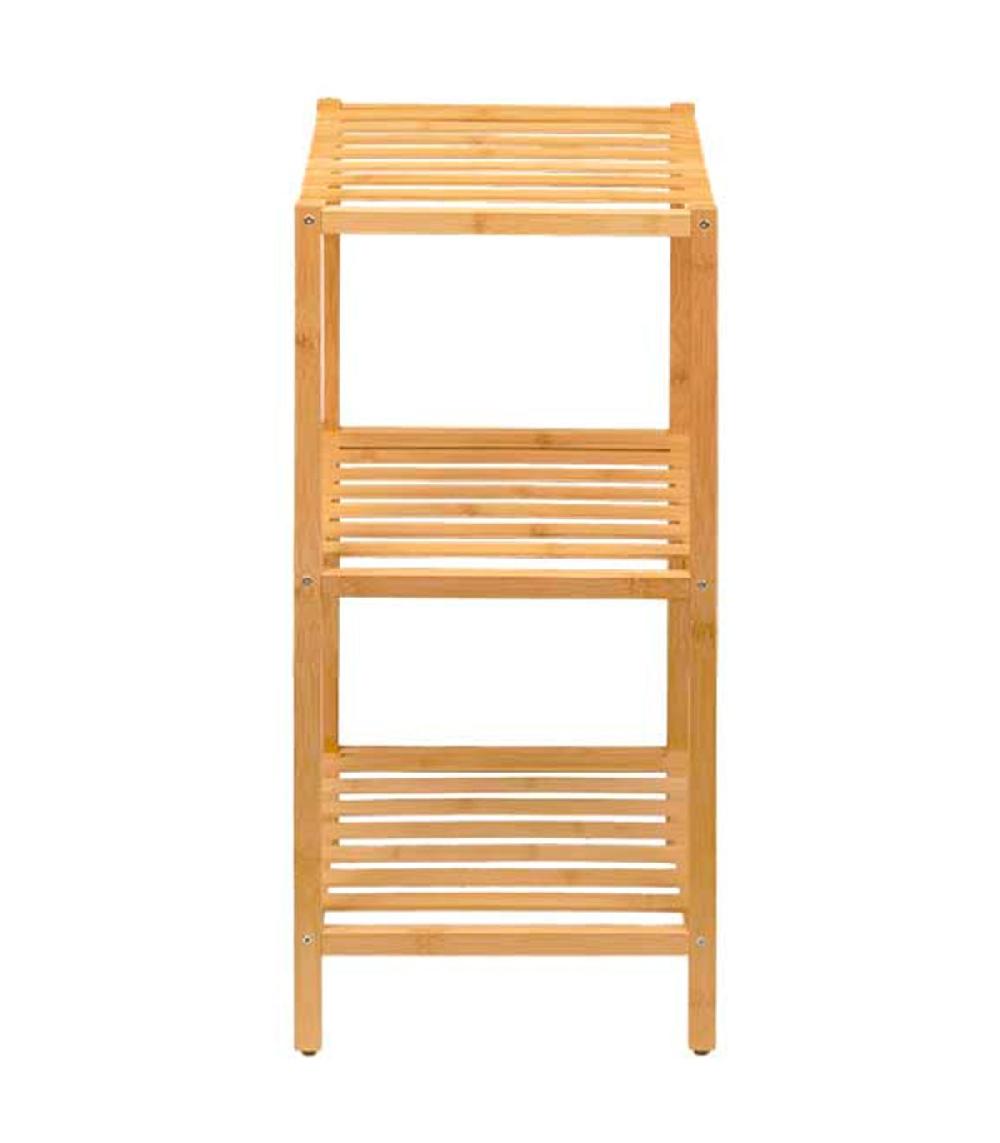 Wadiga Étagère Salle De Bain Bambou 3 étages 32x33x77.5cm