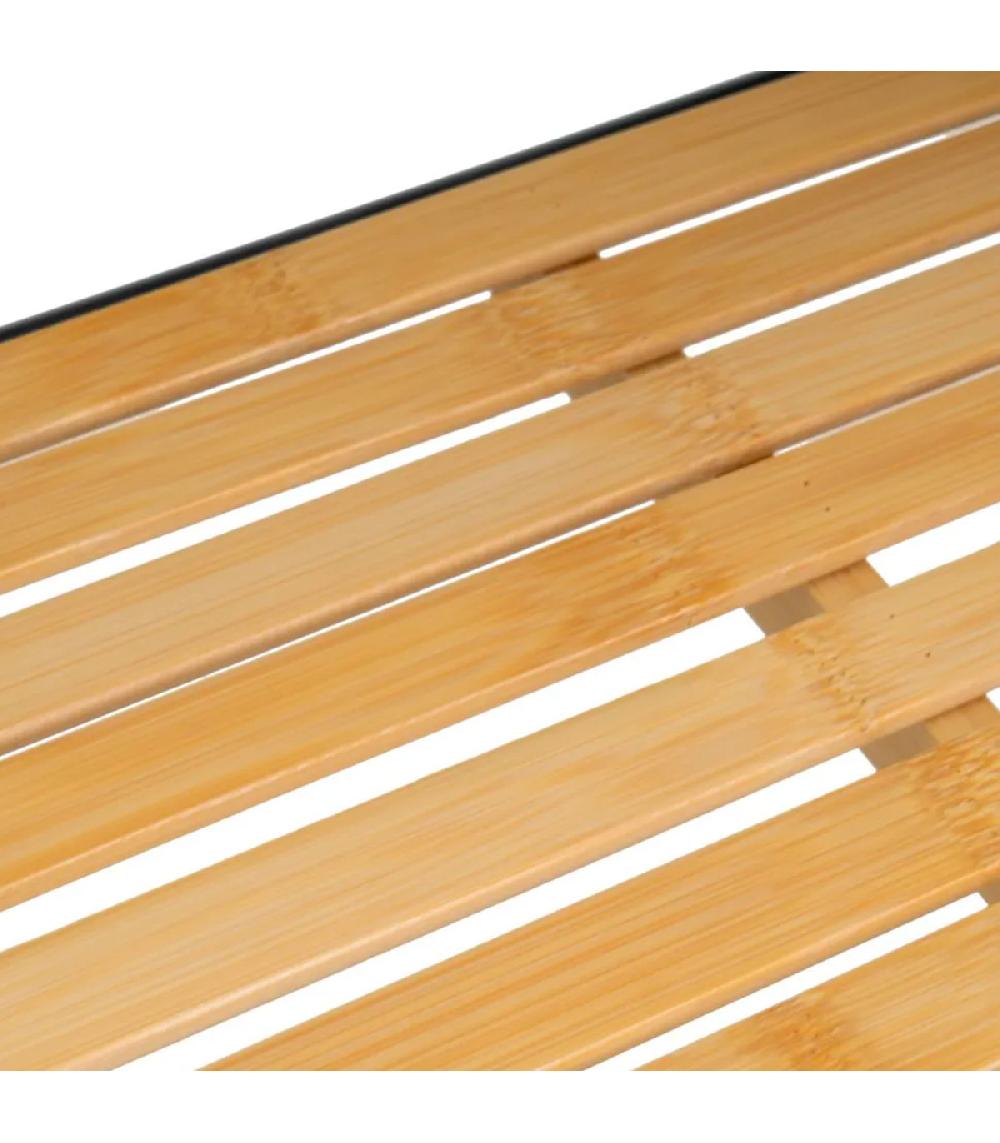 Wadiga Étagère Salle De Bain Bambou Et Métal Noir 41x21x77cm