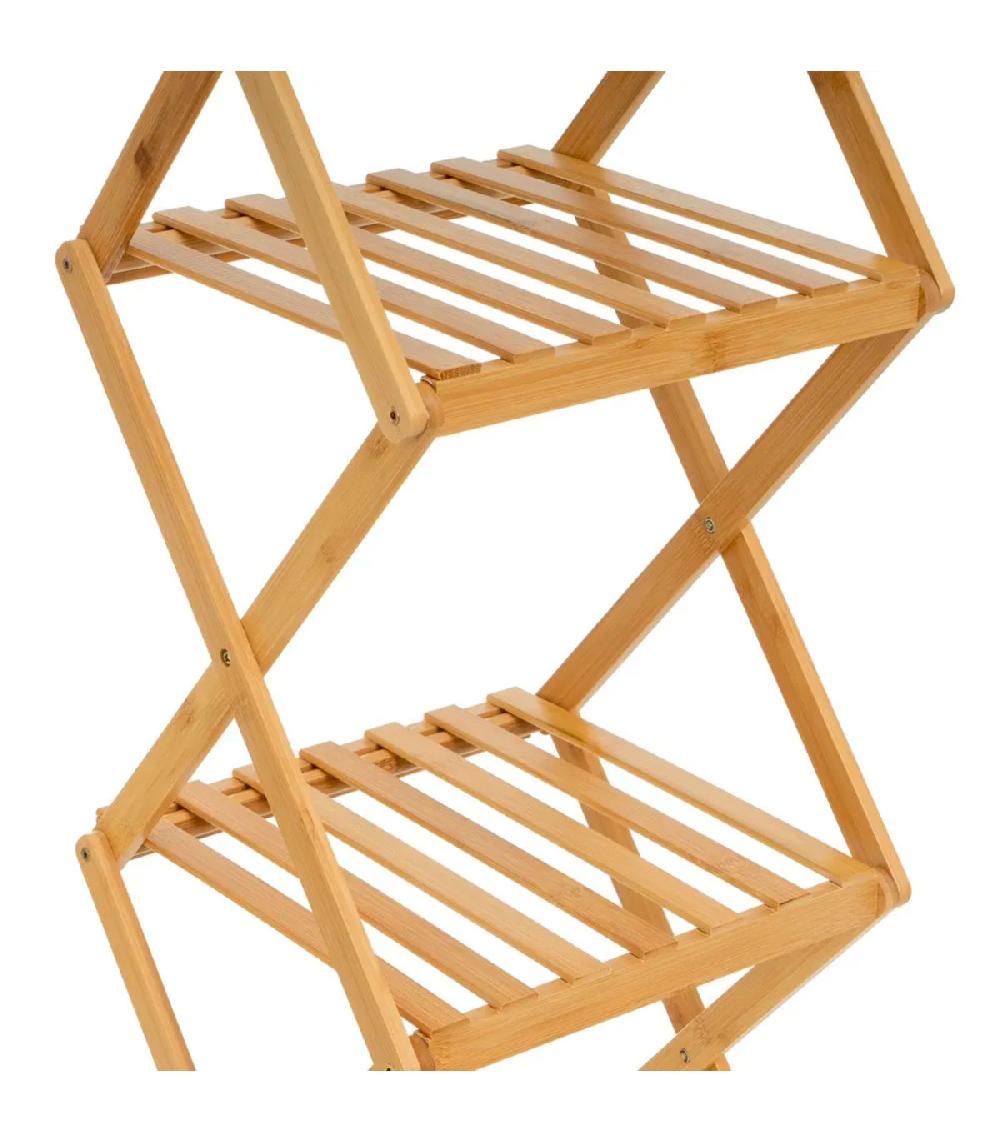 Wadiga Étagère Salle De Bain Bambou Pliable 30x28x93cm