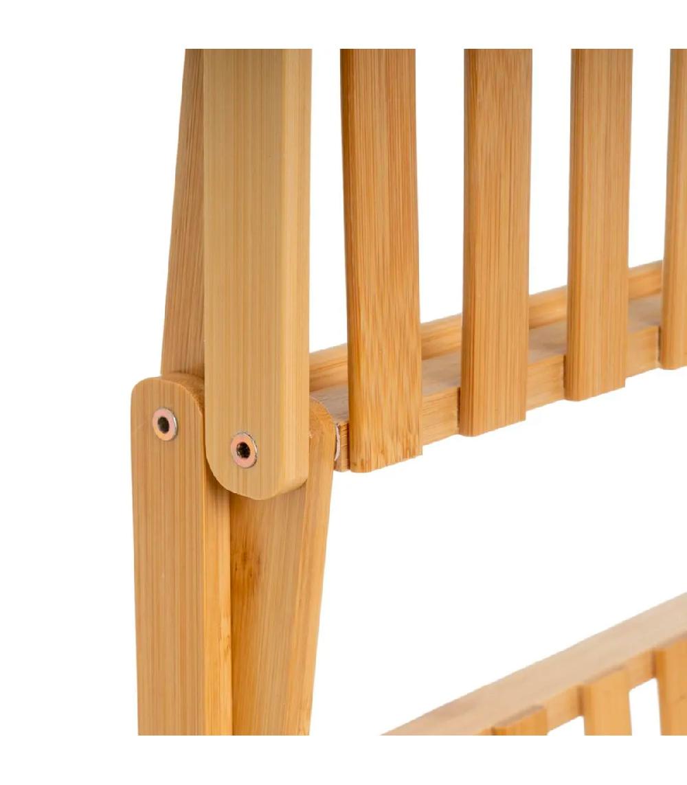 Wadiga Étagère Salle De Bain Bambou Pliable 30x28x93cm
