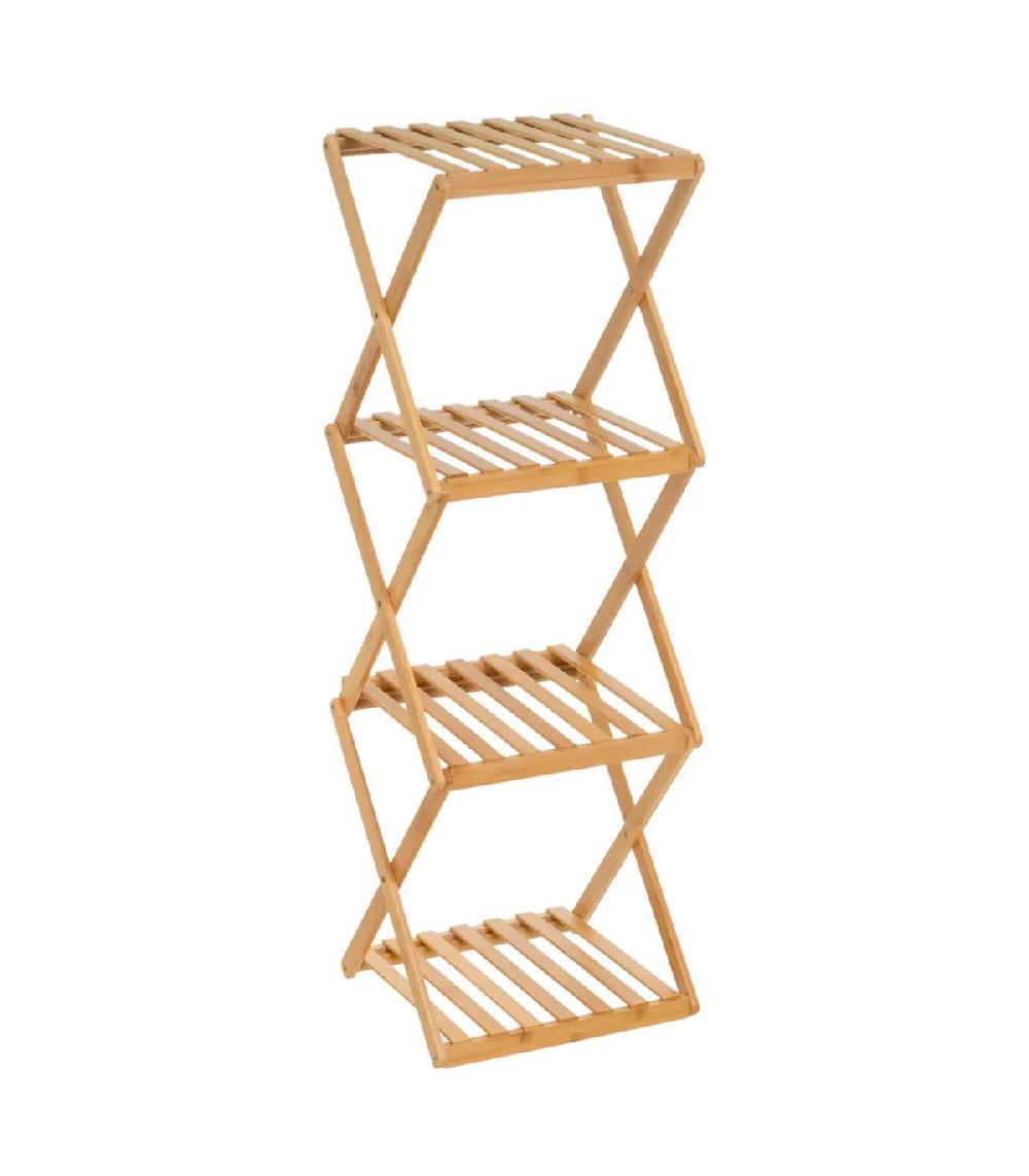 wadiga Étagère salle de bain bambou pliable 30x28x93cm