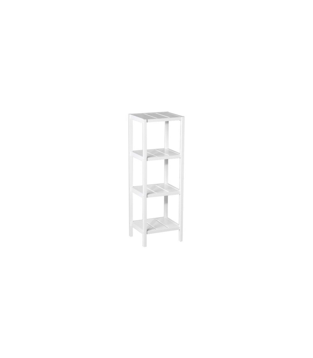 wadiga Étagère Salle de Bain Bois Blanc MDF 4 Plateaux