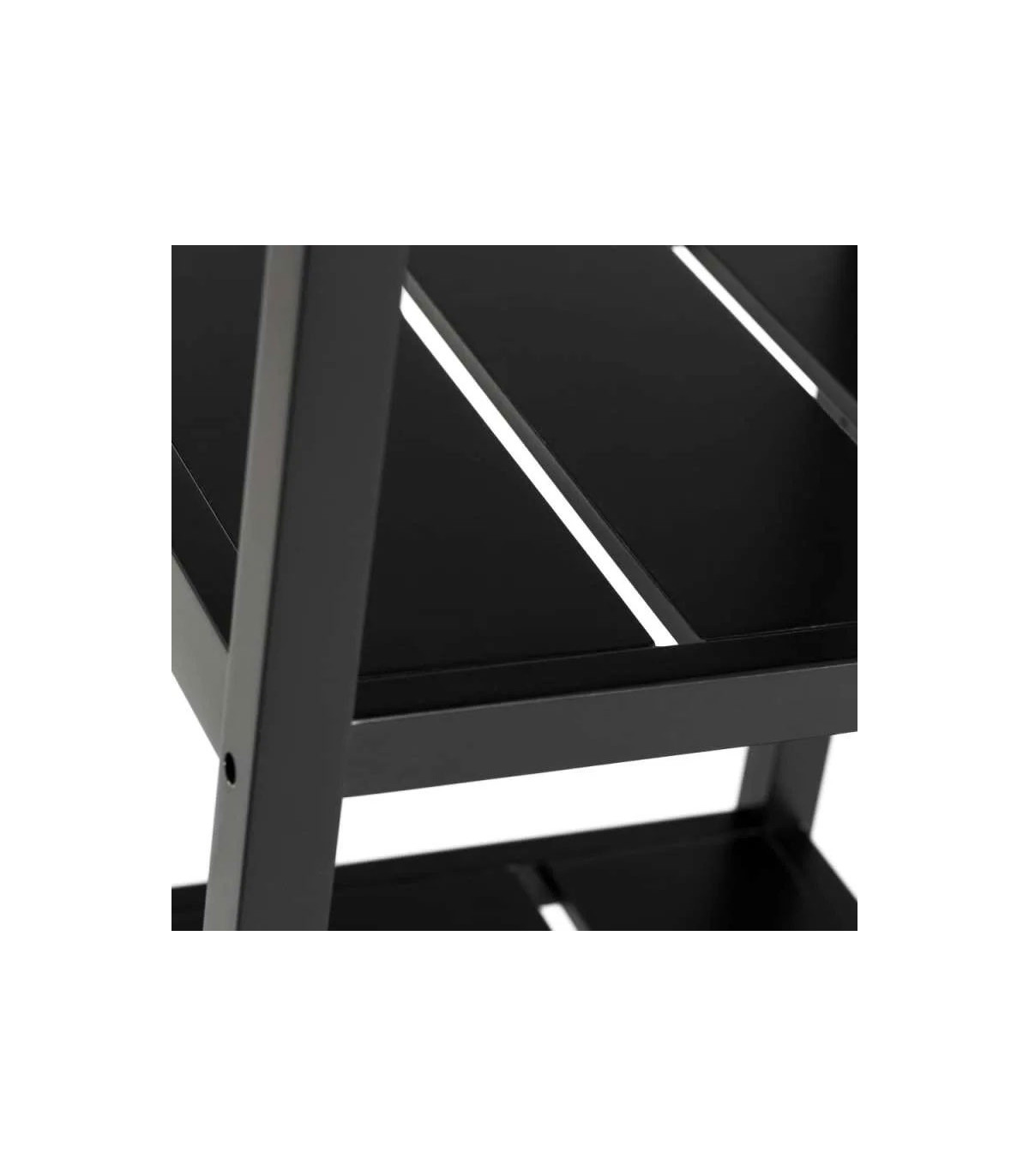 Wadiga Étagère Salle De Bain Bois Noir MDF 3 Plateaux
