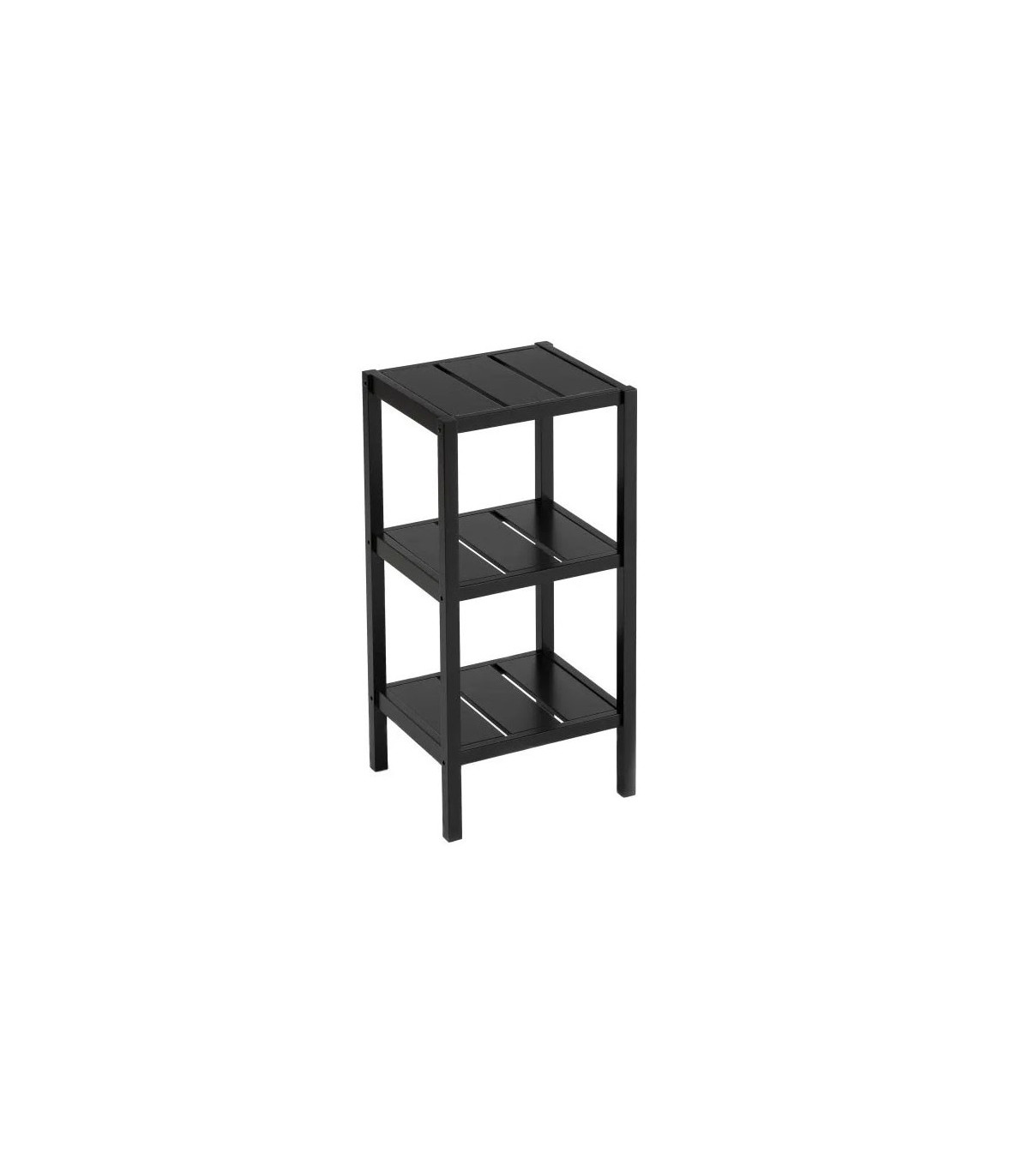 wadiga Étagère Salle de Bain Bois Noir MDF 3 Plateaux