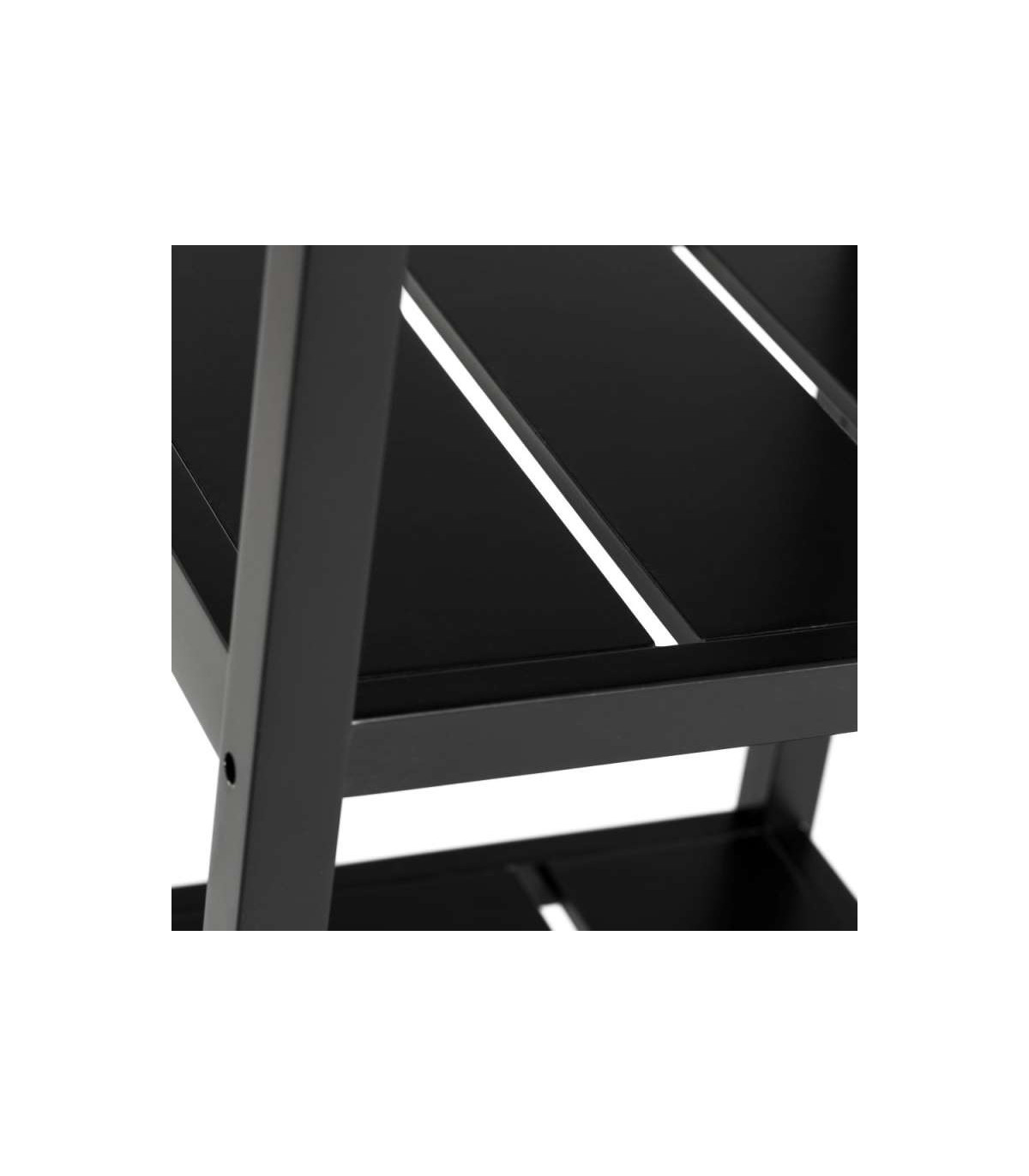 Wadiga Étagère Salle De Bain Bois Noir MDF 4 Plateaux
