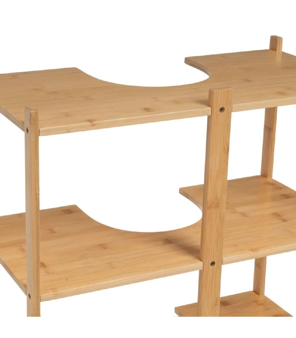 Wadiga Étagère Salle De Bain Sous Lavabo En Bambou 60x30x60cm