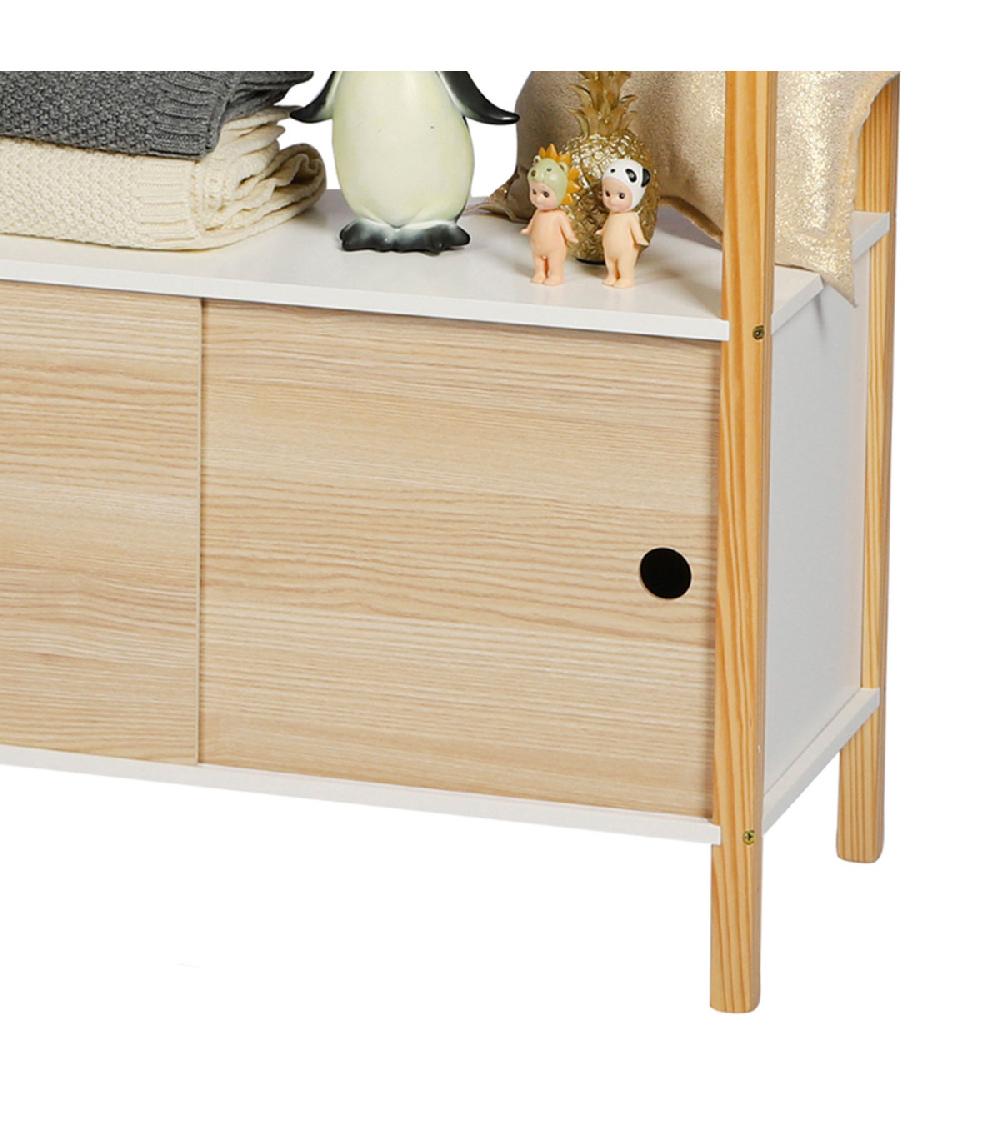 Wadiga Étagère Sur Pied Chambre Enfant Bois Et Blanc 70x30x106cm
