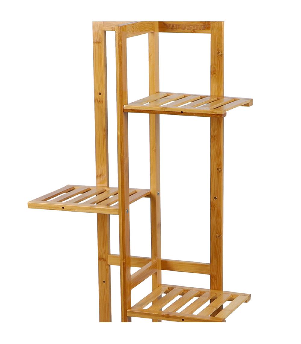 Wadiga Étagères Porte Plantes En Bambou 5 Niveaux 40x21x80cm