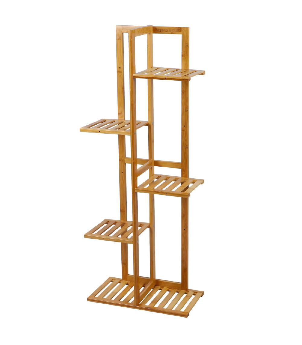 wadiga Étagères porte plantes en bambou 5 niveaux 40x21x80cm