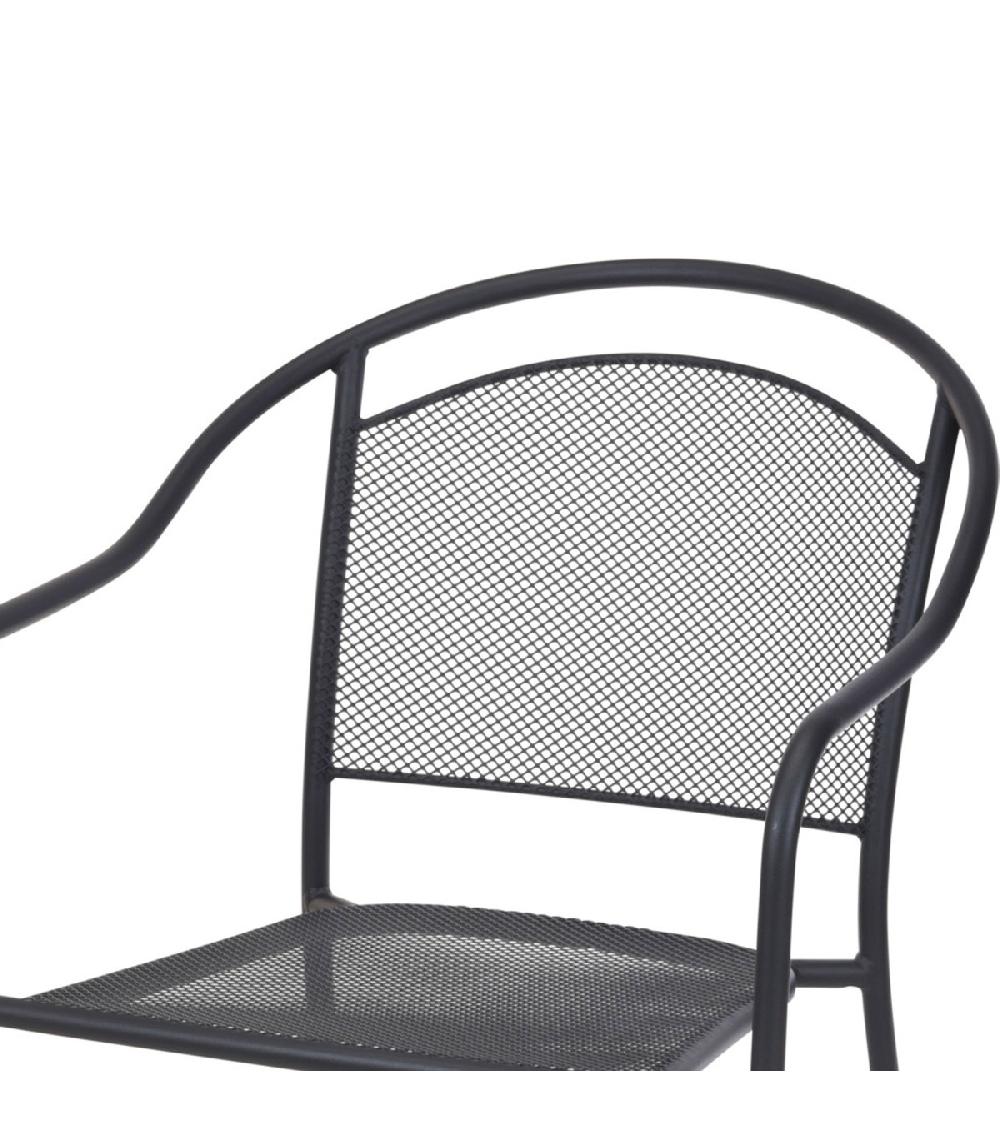 Wadiga Fauteuil De Jardin En Métal Gris Anthracite - 81x58x55cm