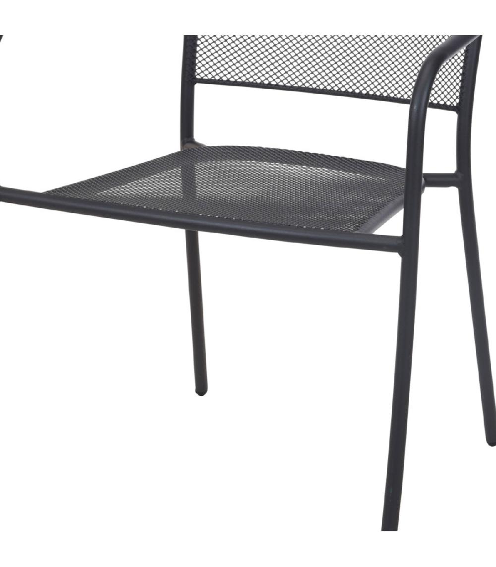 Wadiga Fauteuil De Jardin En Métal Gris Anthracite - 81x58x55cm
