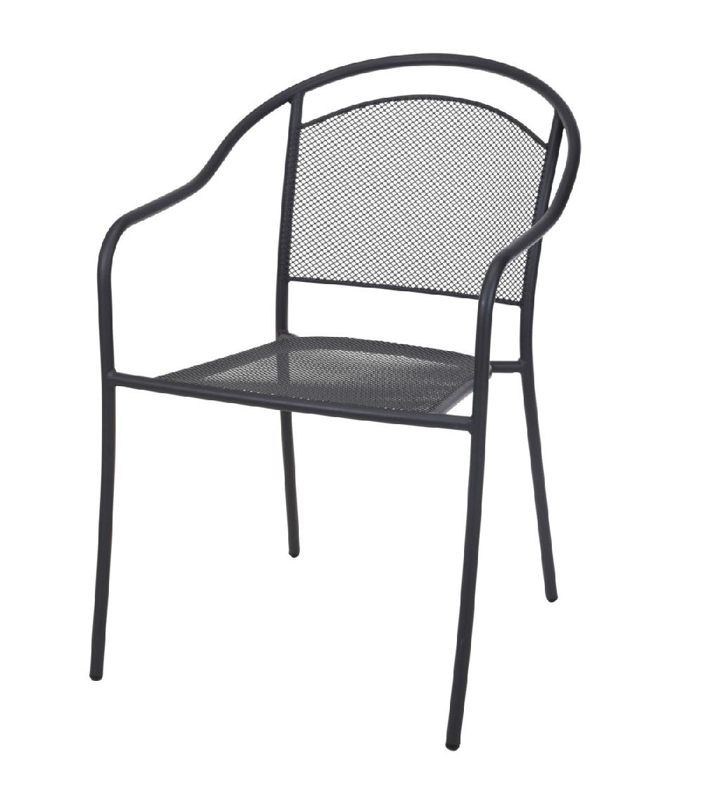 wadiga Fauteuil de jardin en métal gris anthracite - 81x58x55cm