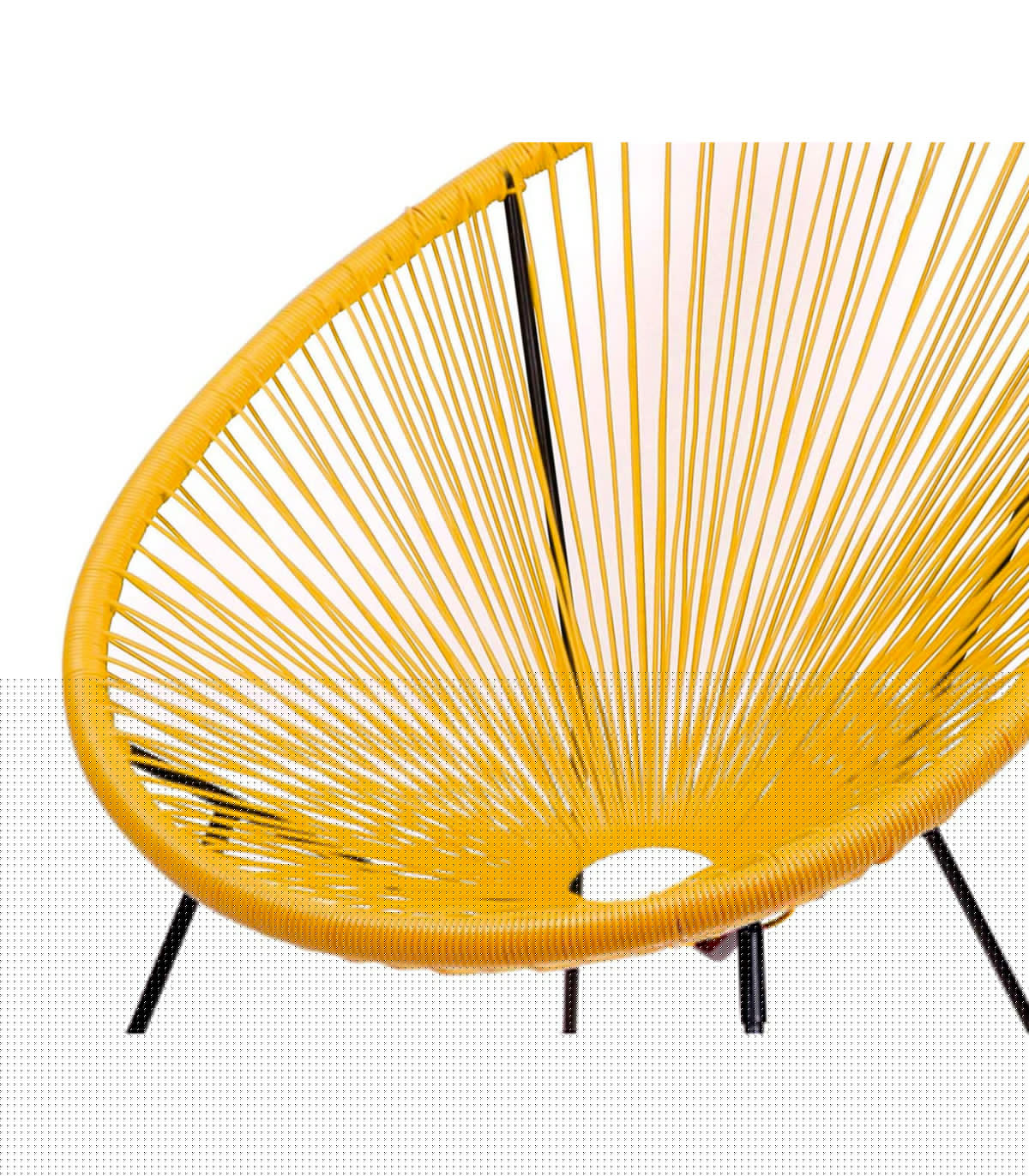 Wadiga Fauteuil De Jardin En Résine Jaune Strings -56x72x88cm
