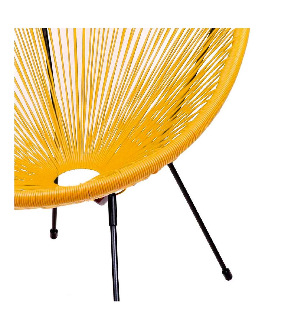Wadiga Fauteuil De Jardin En Résine Jaune Strings -56x72x88cm