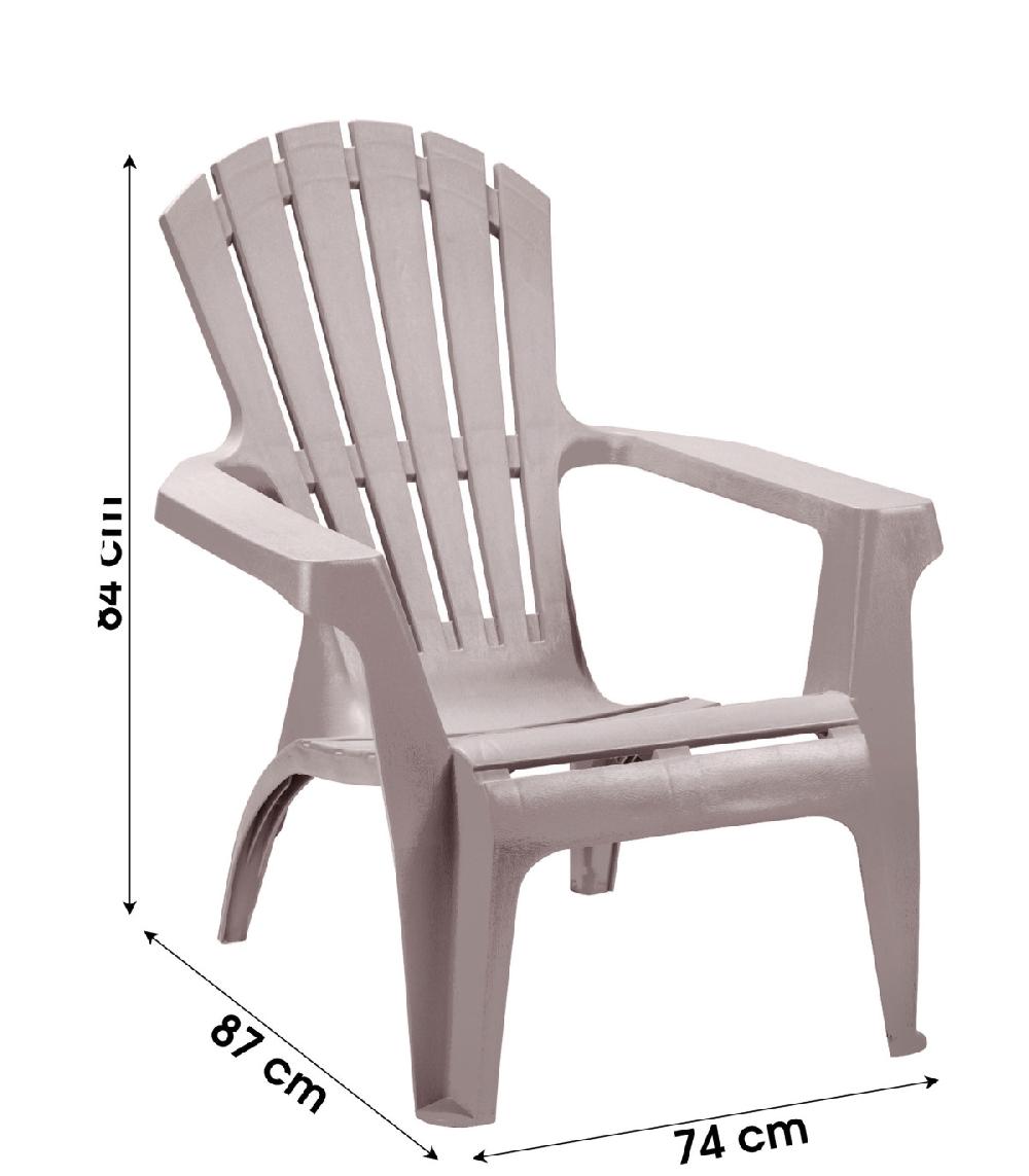 Wadiga Fauteuil De Jardin Lounge Confortable En Polypropylène Gris Taupe