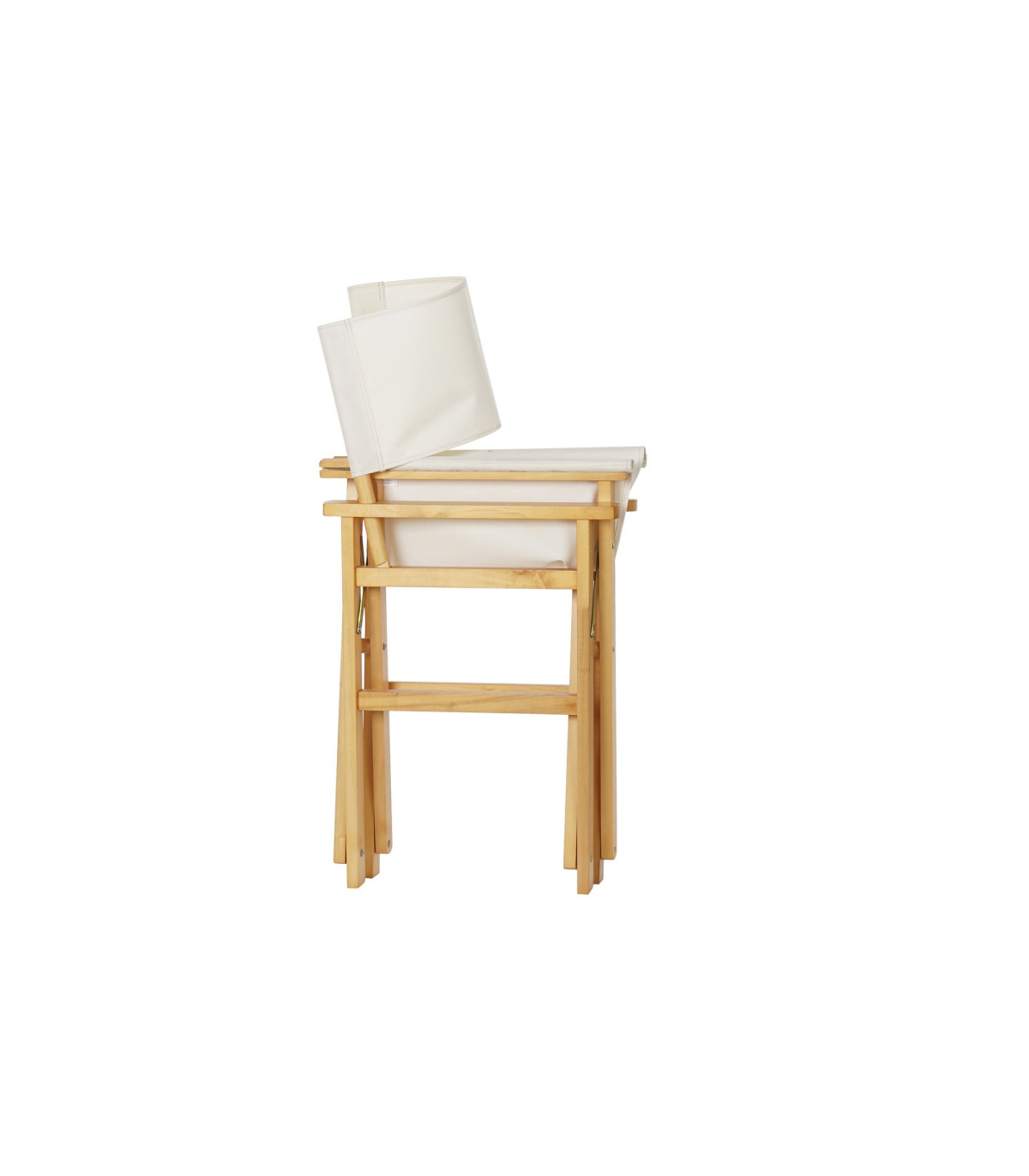 Wadiga Fauteuil De Jardin Pliant En Bois Et Tissu Beige - 56x48x87cm