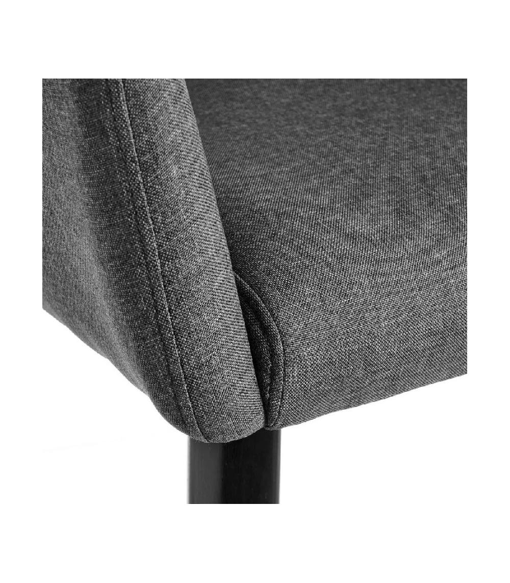 Wadiga Fauteuil Gris Foncé Et Pieds Métal Noir - 60x58x77cm