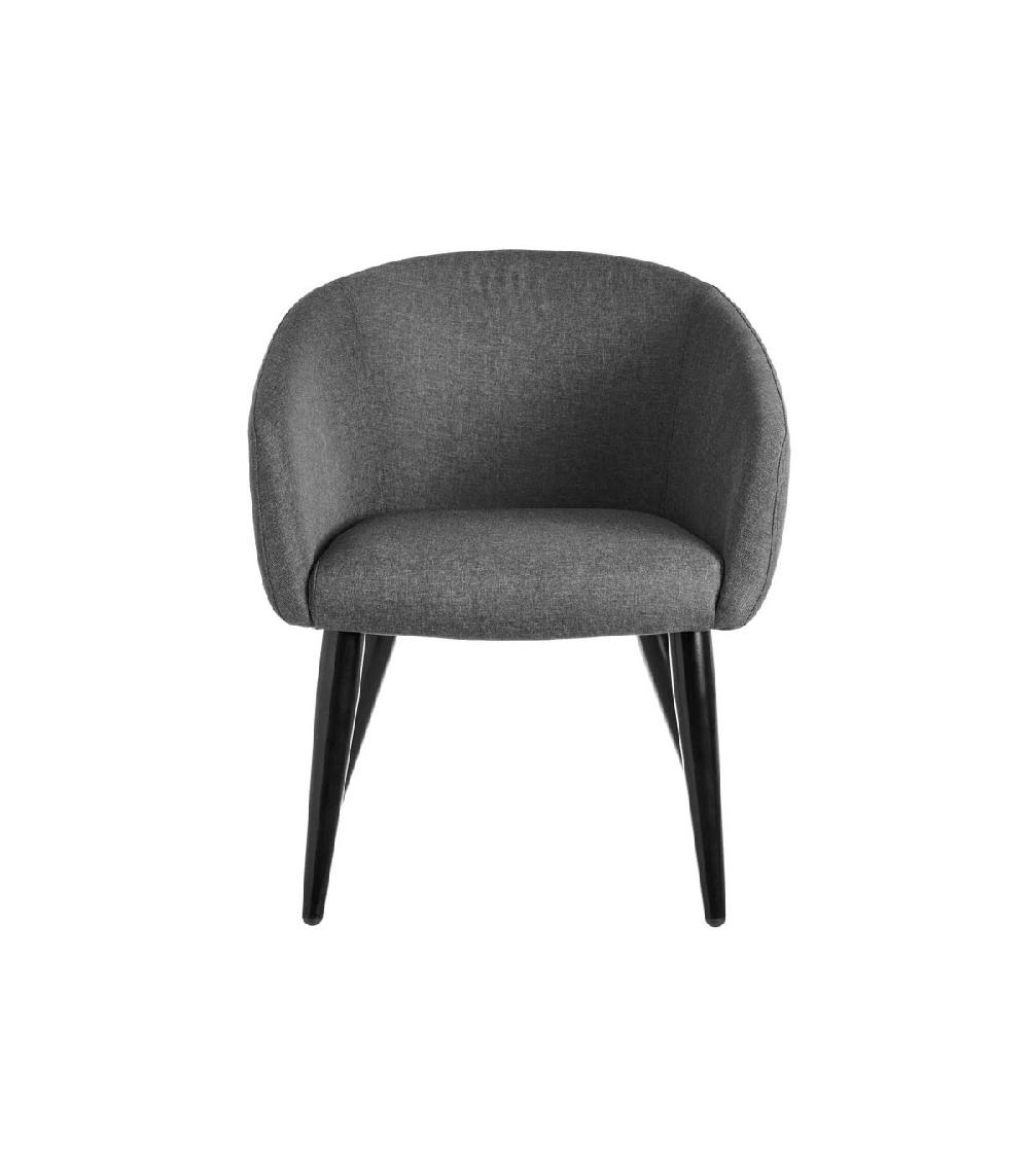 Wadiga Fauteuil Gris Foncé Et Pieds Métal Noir - 60x58x77cm