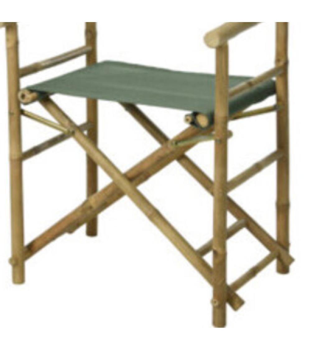 Wadiga Fauteuil Metteur En Scène De Jardin Pliant En Bambou Et Tissu Vert