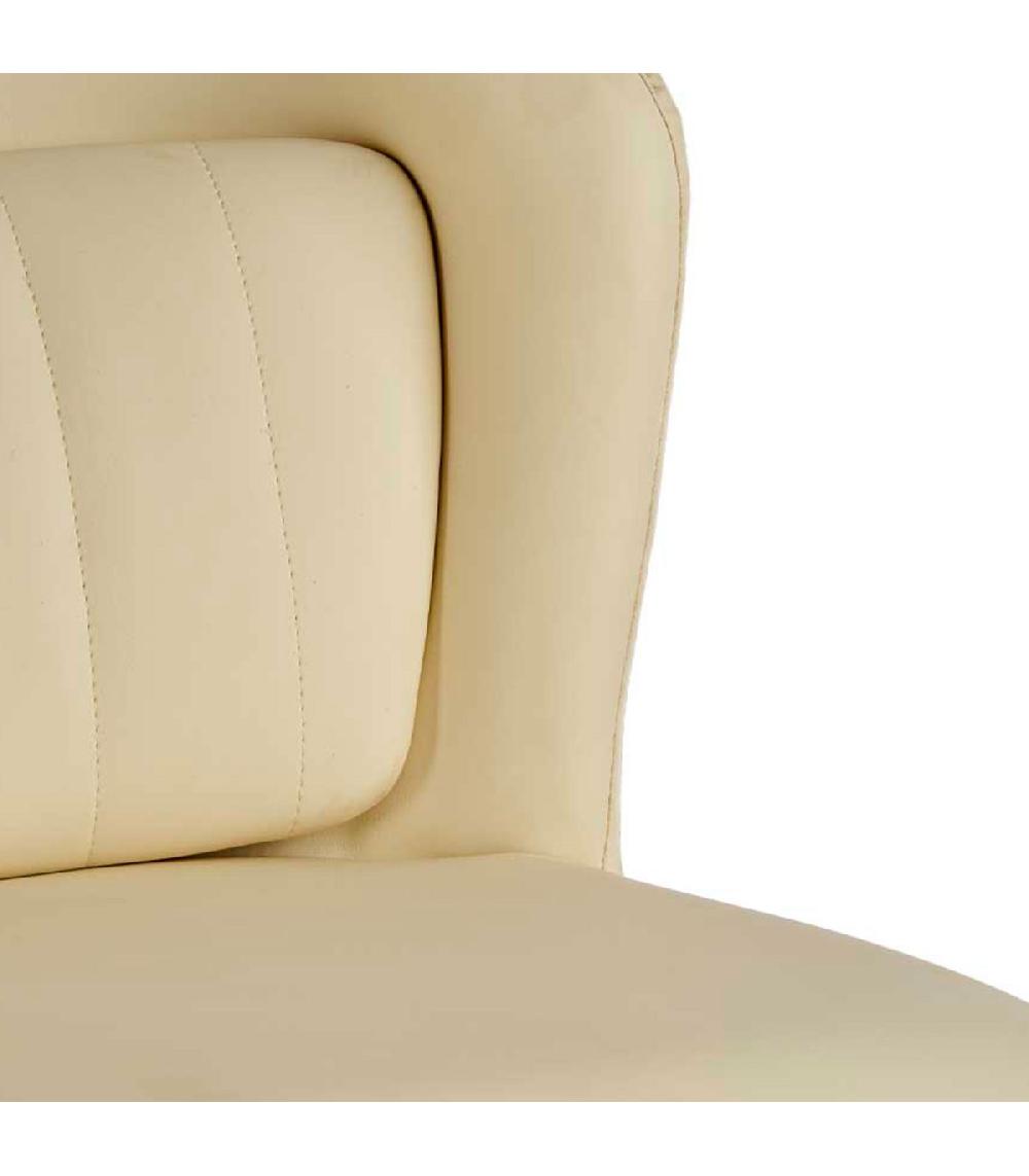 Wadiga Fauteuil Similicuir Beige Avec Coussin Dos Rond