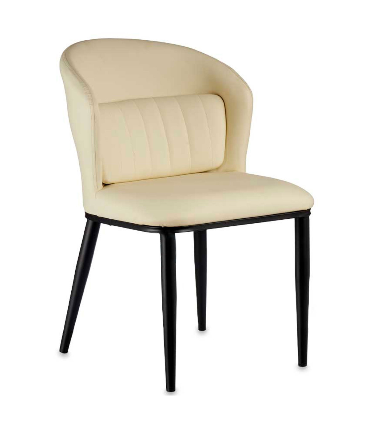 wadiga Fauteuil similicuir beige avec coussin dos rond