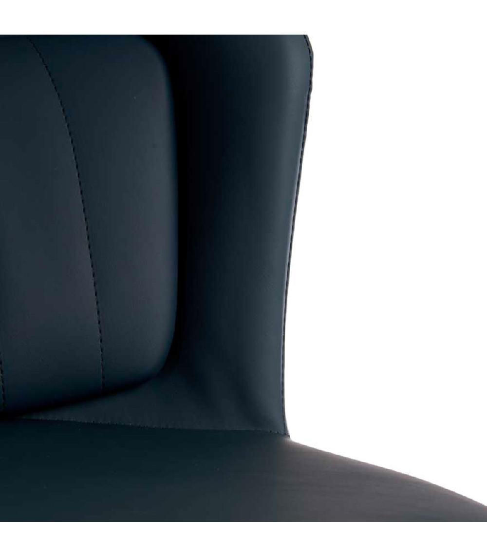 Wadiga Fauteuil Similicuir Bleu Avec Coussin Dos Rond
