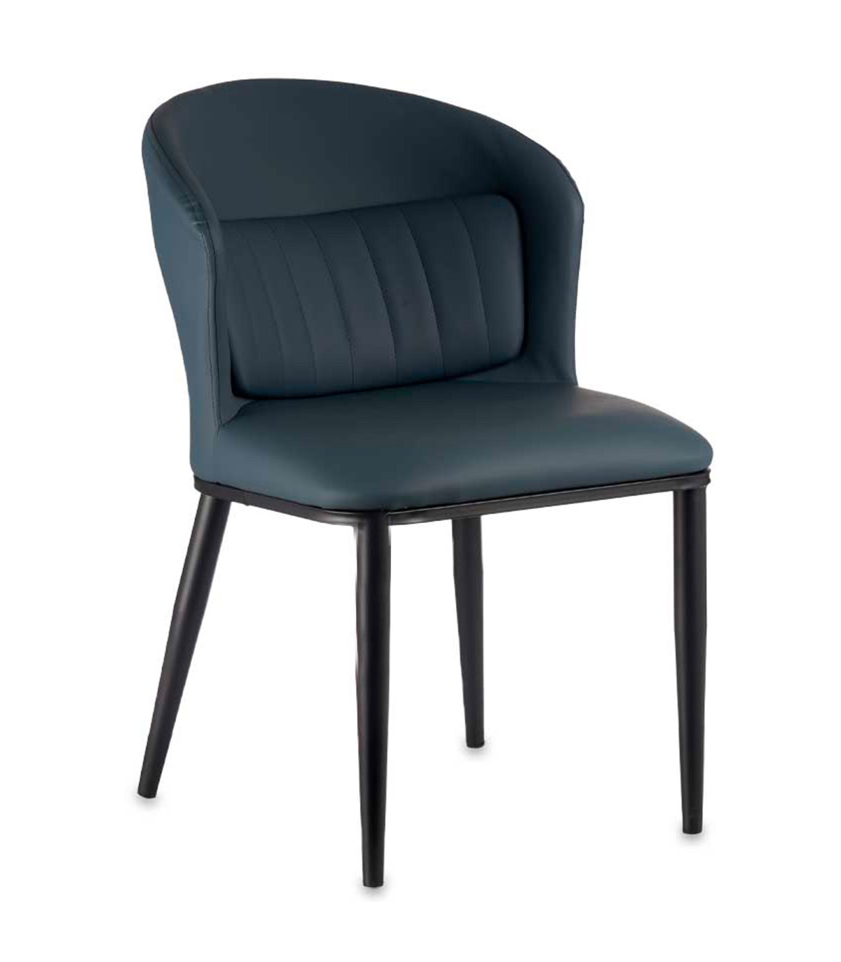 wadiga Fauteuil similicuir bleu avec coussin dos rond