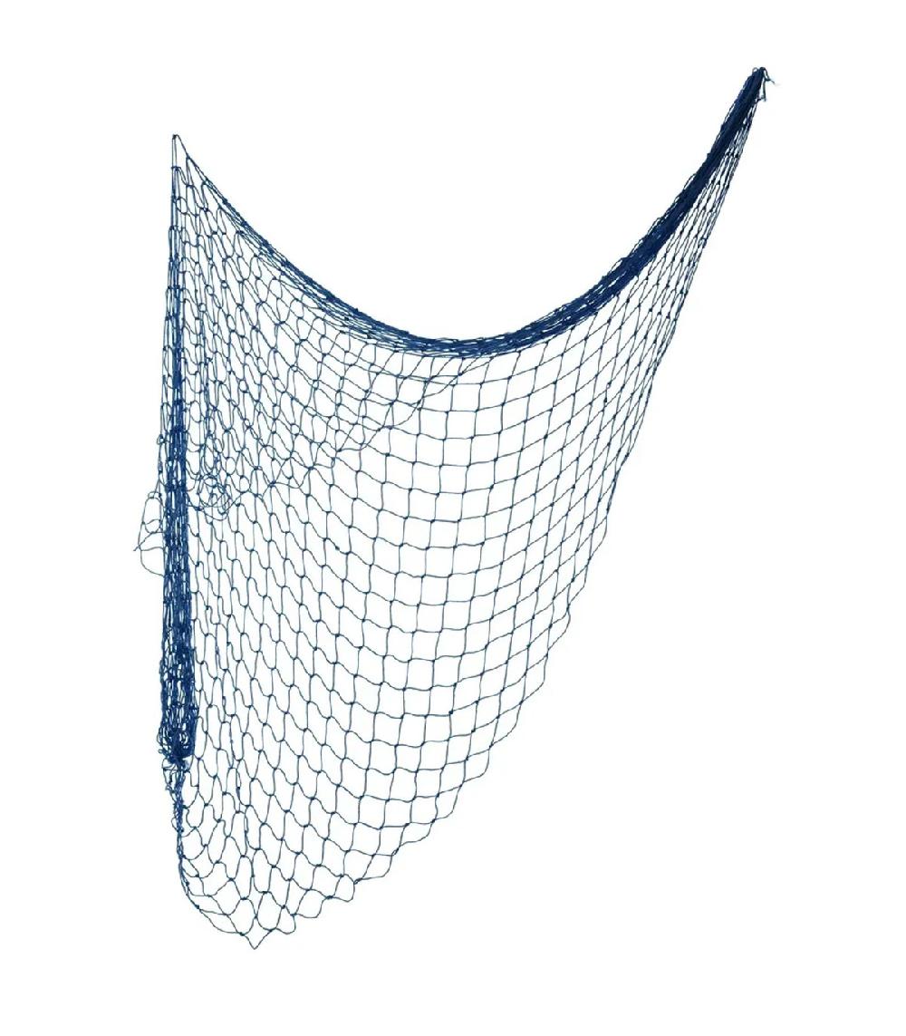 wadiga Filet de pêche décoratif en coton bleu 150x200cm