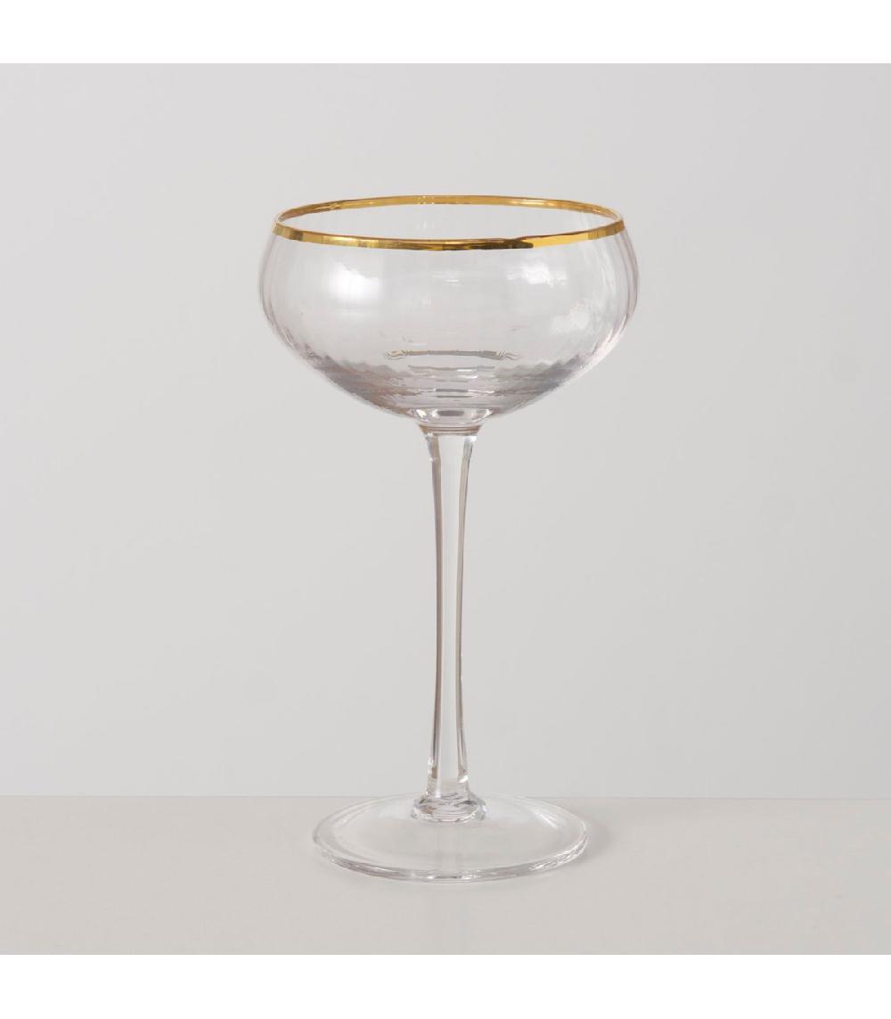 Wadiga Flûte à Champagne En Verre Et Liseré Doré 10x10x17cm