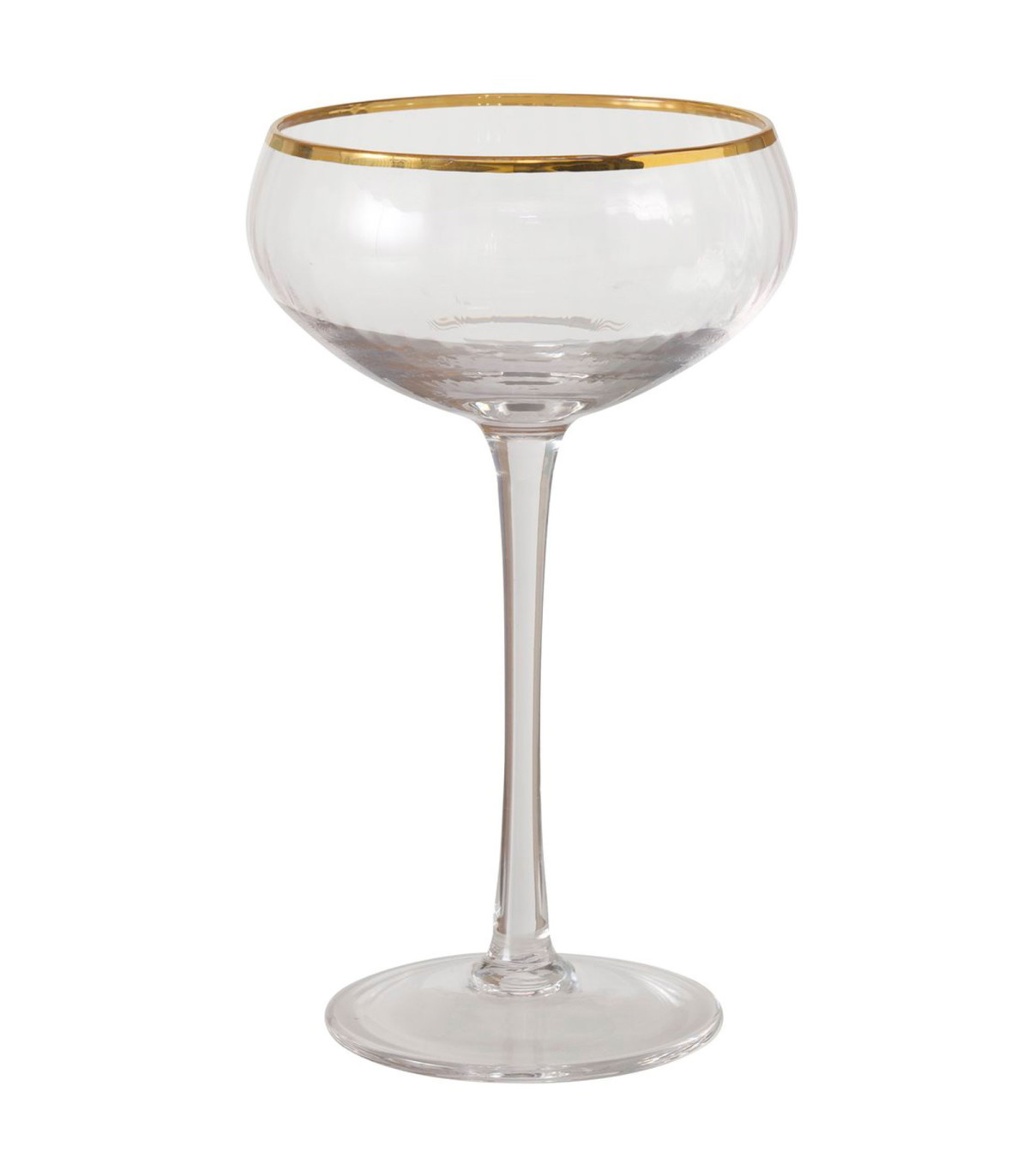 wadiga Flûte à champagne en verre et liseré doré 10x10x17cm