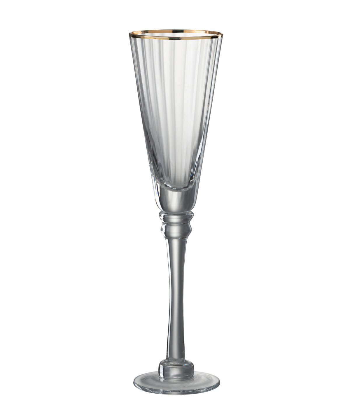 wadiga Flûte à champagne en verre transparent et liseré doré - 30cl