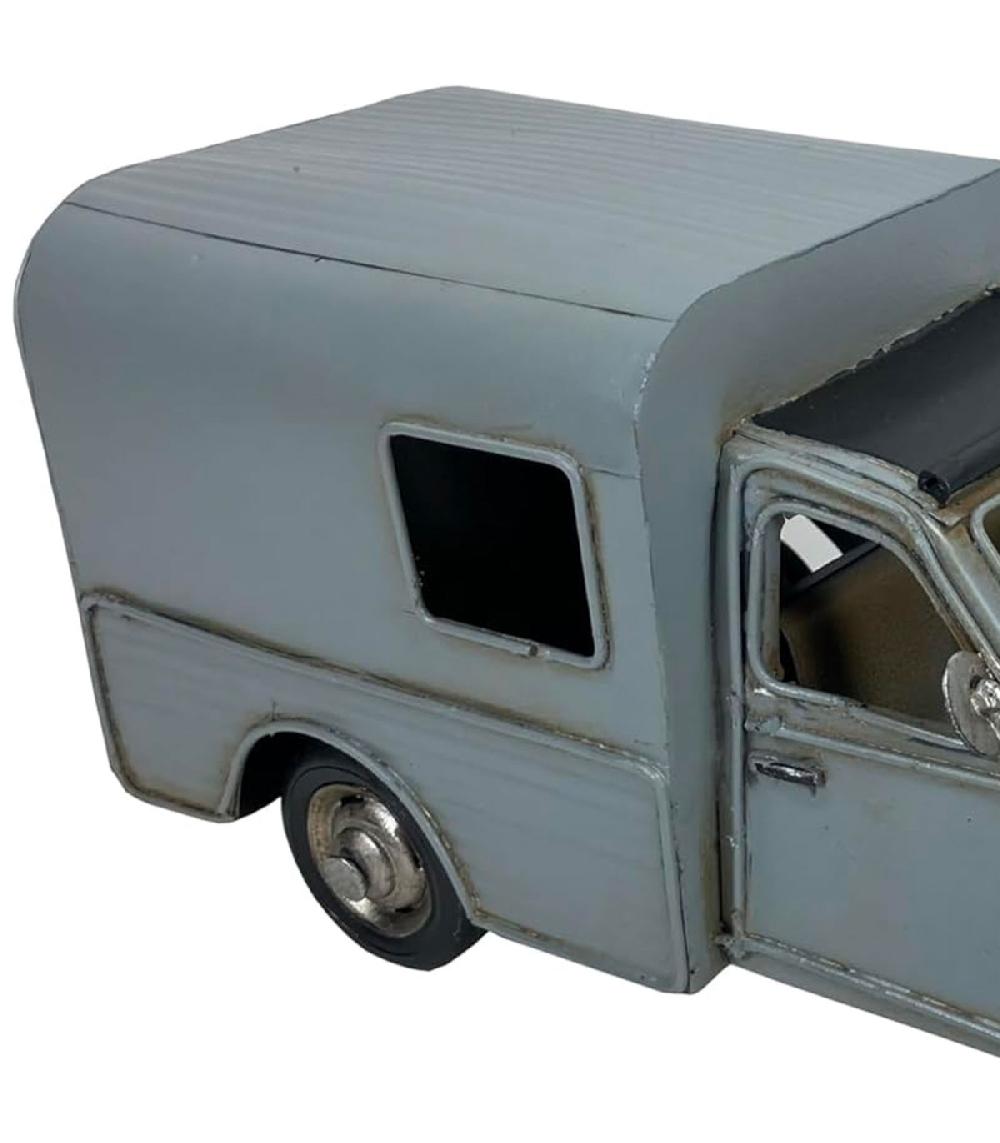 Wadiga Fourgonnette 2CV Déco En Métal Gris 28x11.5x12.5cm