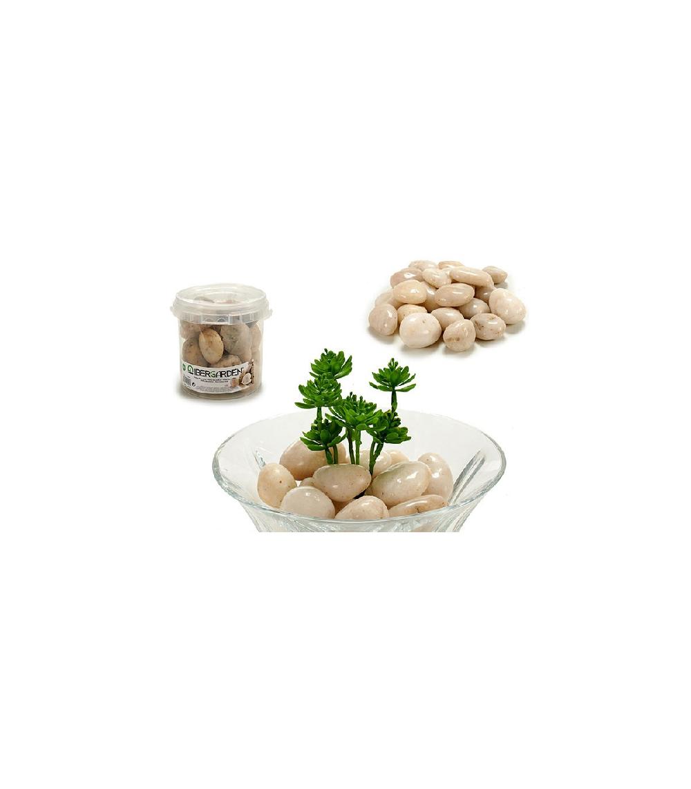 wadiga Galets Décoratifs Blancs Beiges pour Aquarium Terrarium ou Pot Plantes