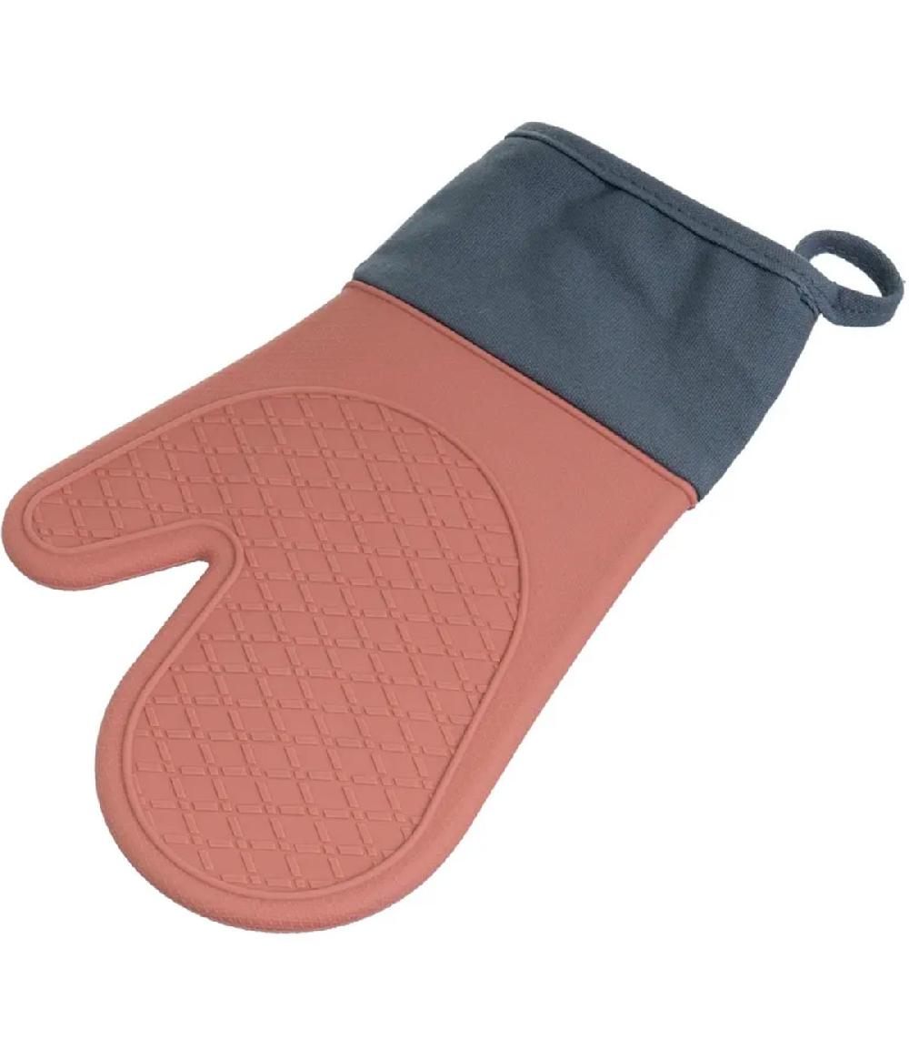 wadiga Gant de cuisine anti-dérapant taupe et gris 19x30cm
