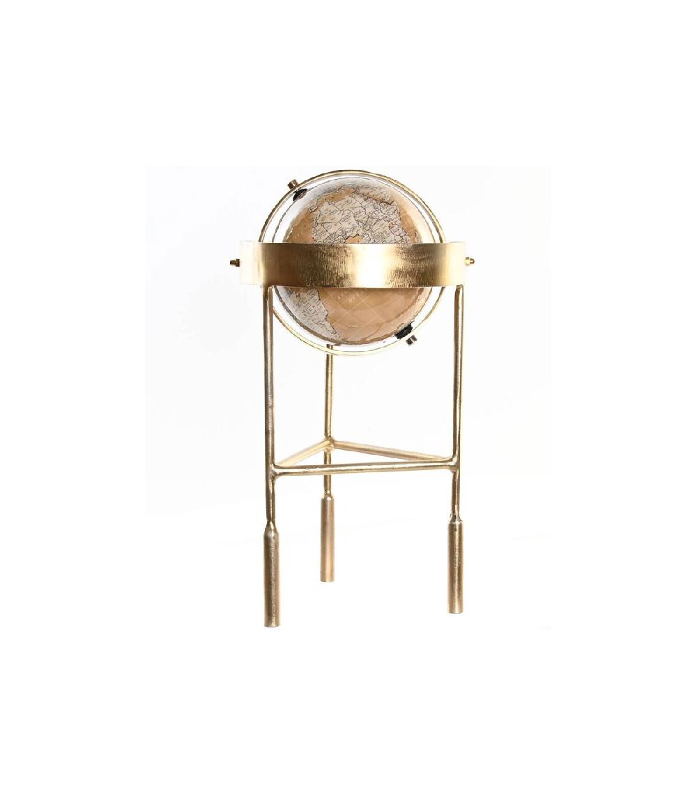 wadiga Globe terrestre sur pied métal doré - 25x22x43cm