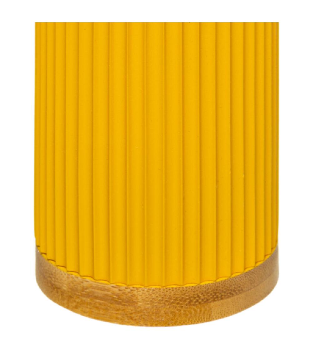 Wadiga Gobelet Porte Brosses à Dents Jaune Et Bambou