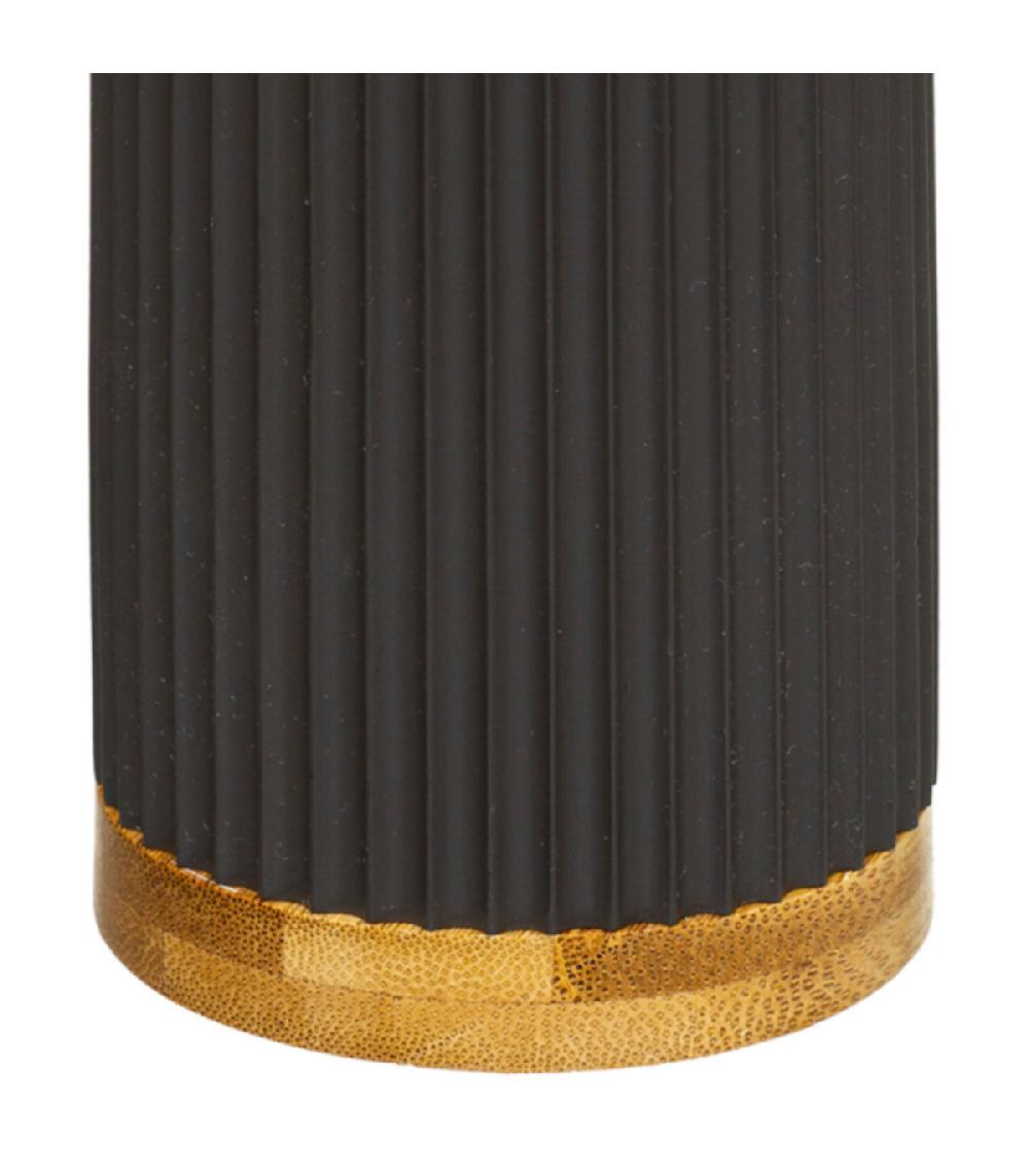 Wadiga Gobelet Porte Brosses à Dents Noir Et Bambou
