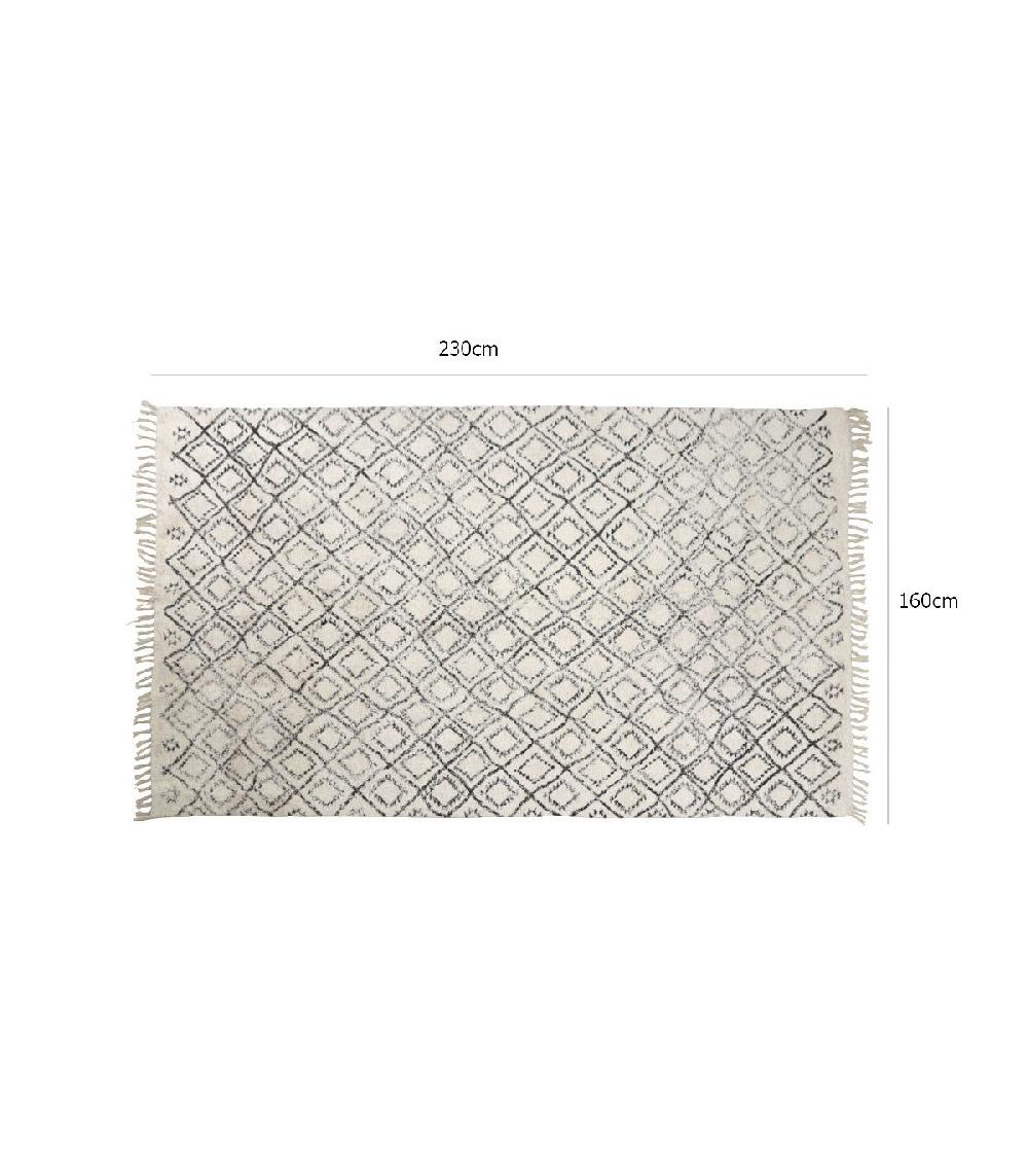 Wadiga Grand Tapis Noir Et Blanc Triangles - 160x230cm