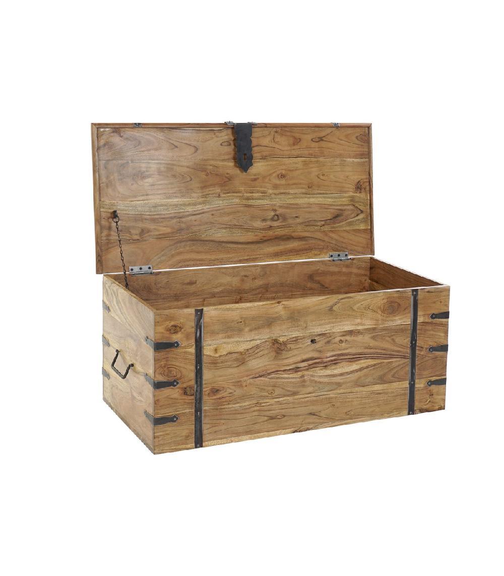 Wadiga Grande Malle De Rangement En Bois Massif Acacia